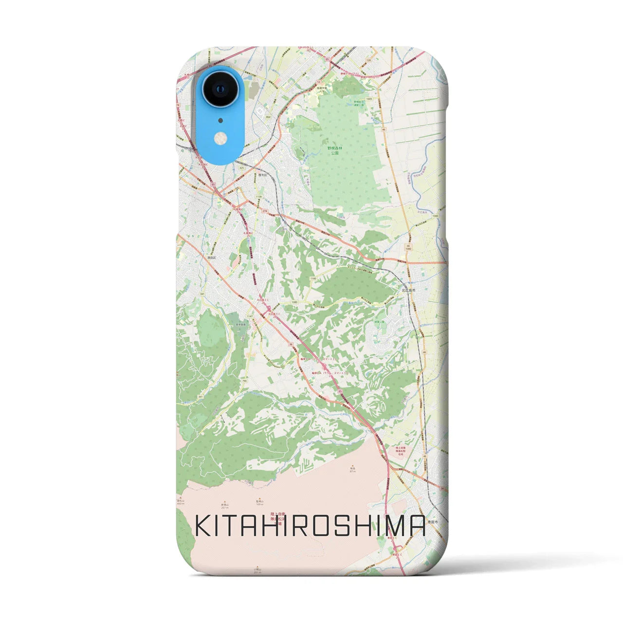 【北広島2(北海道)】地図柄iPhoneケース(バックカバータイプ)