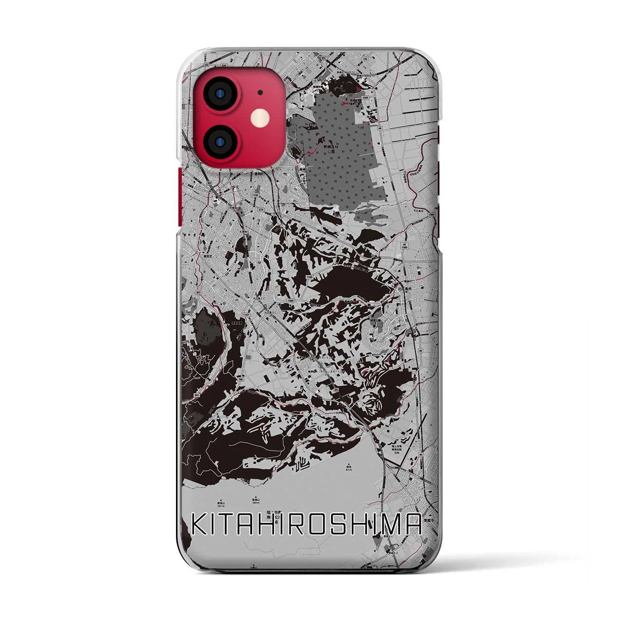 【北広島2(北海道)】地図柄iPhoneケース(クリアタイプ)