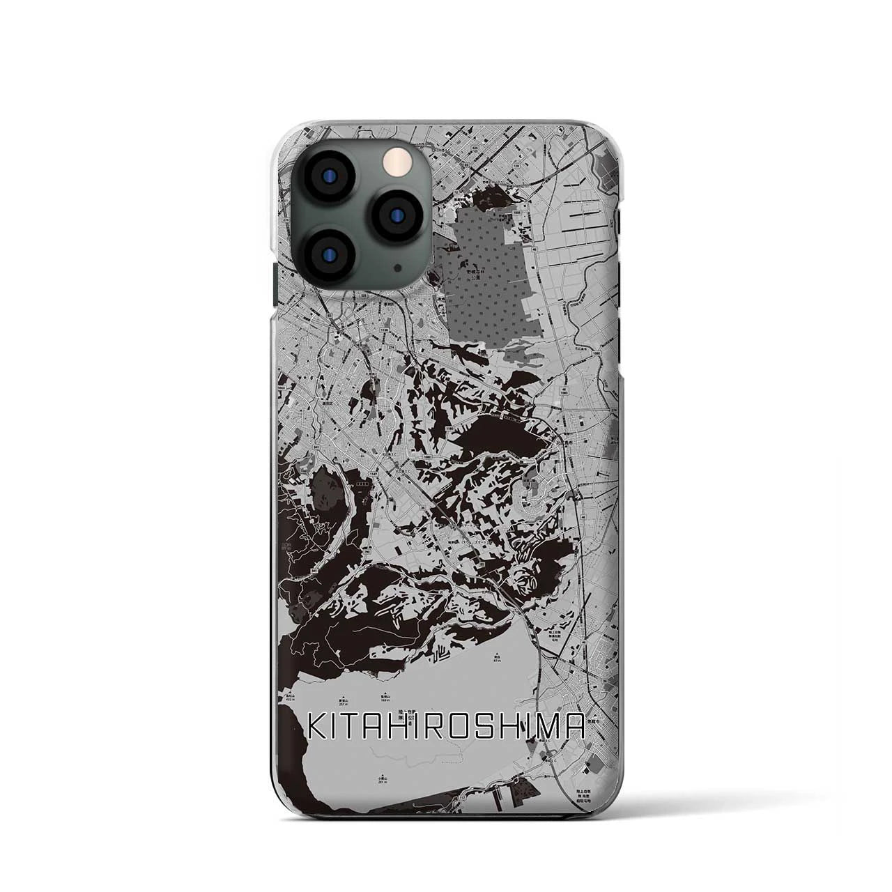 【北広島2(北海道)】地図柄iPhoneケース(クリアタイプ)