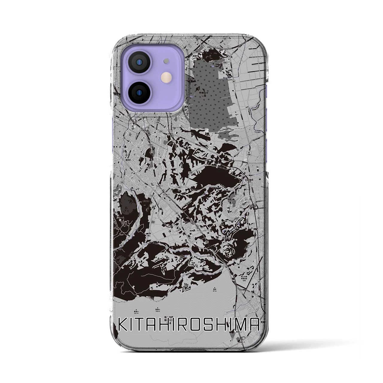 【北広島2(北海道)】地図柄iPhoneケース(クリアタイプ)