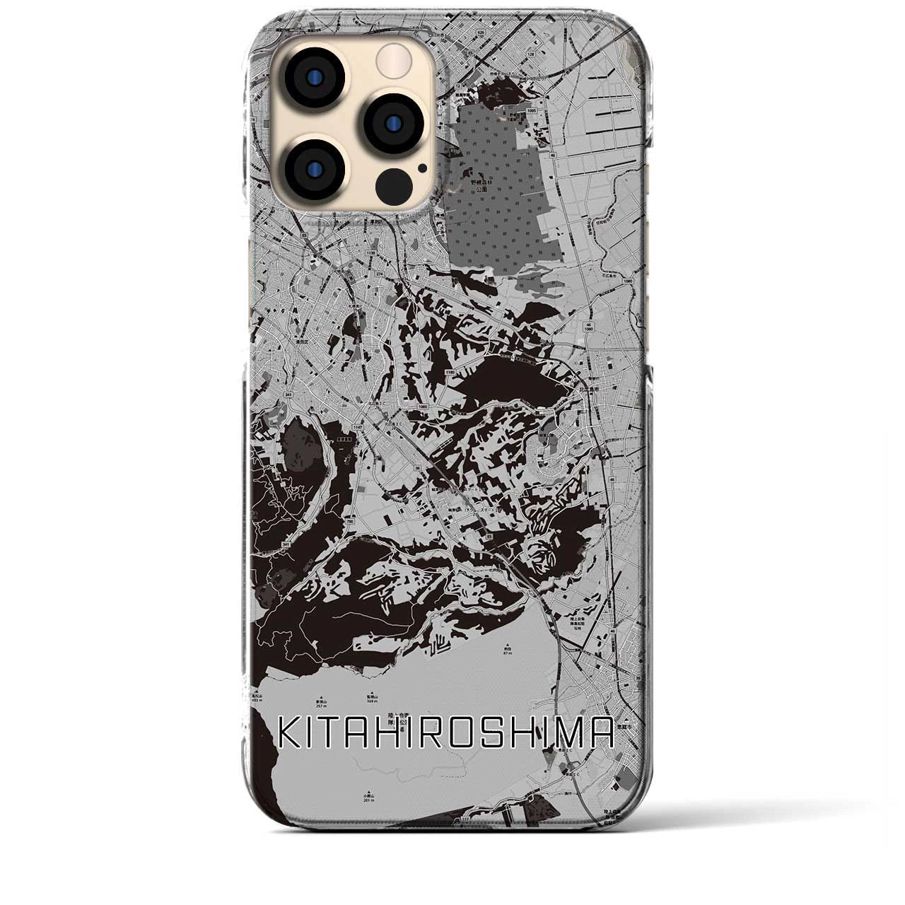 【北広島2(北海道)】地図柄iPhoneケース(クリアタイプ)