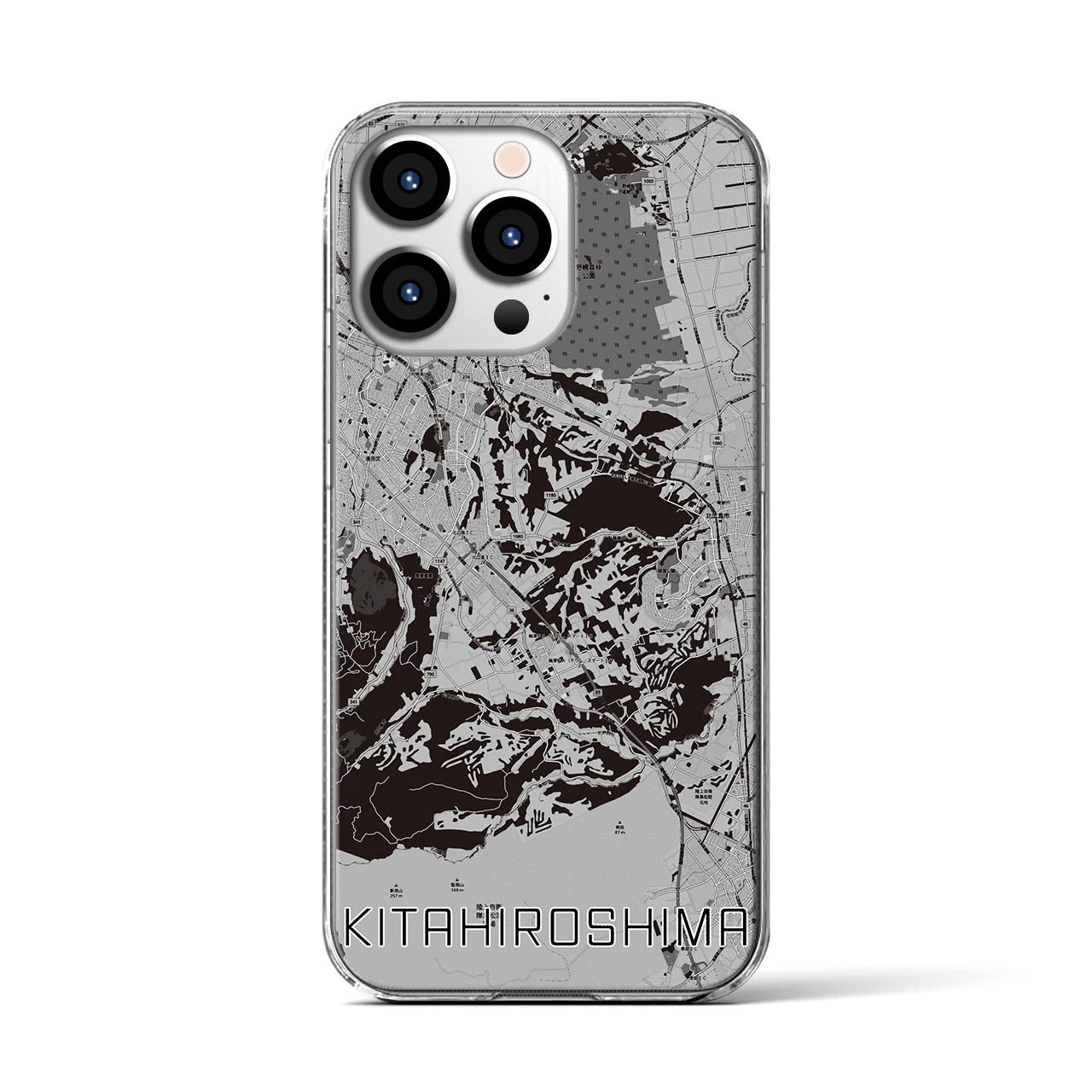 【北広島2(北海道)】地図柄iPhoneケース(クリアタイプ)