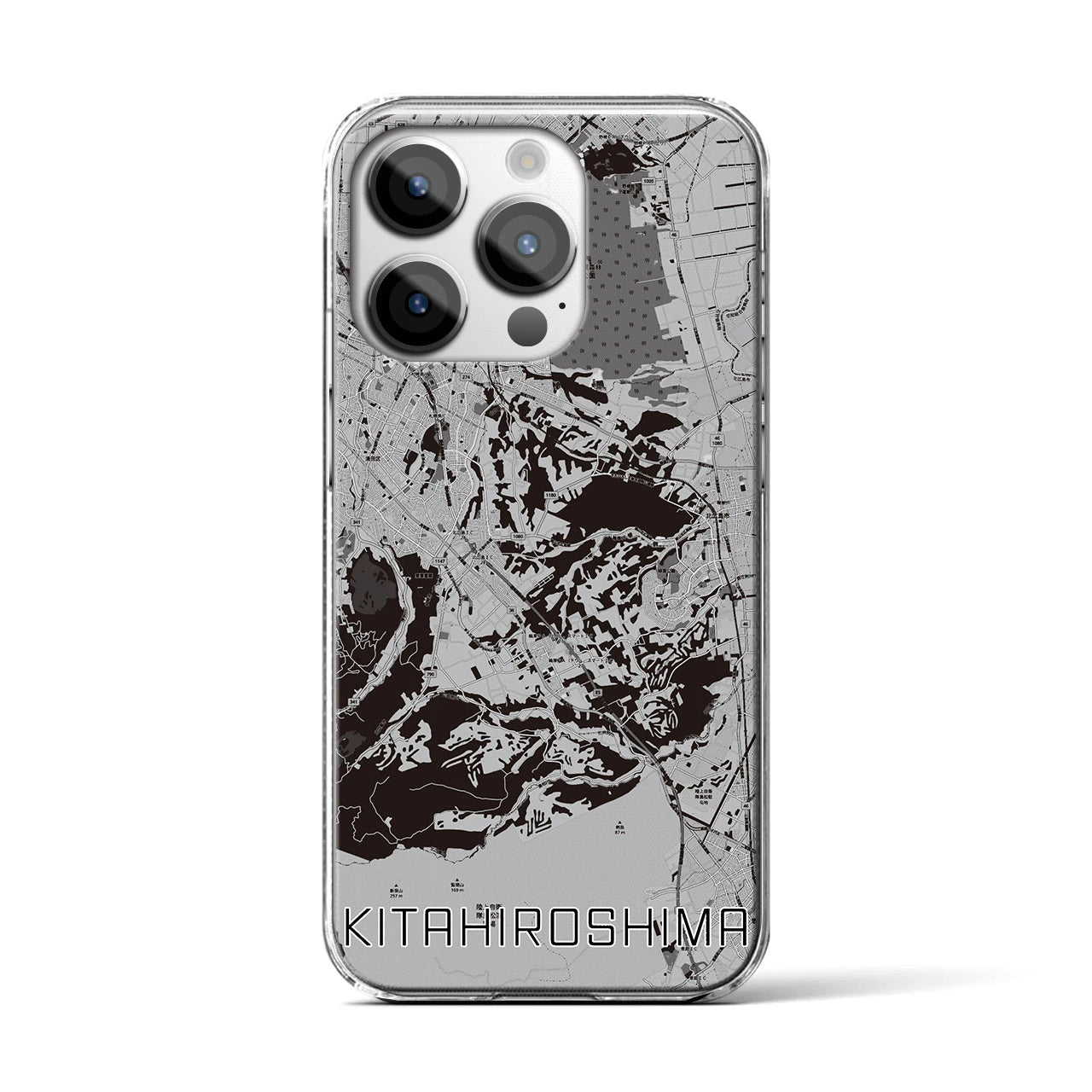 【北広島2(北海道)】地図柄iPhoneケース(クリアタイプ)