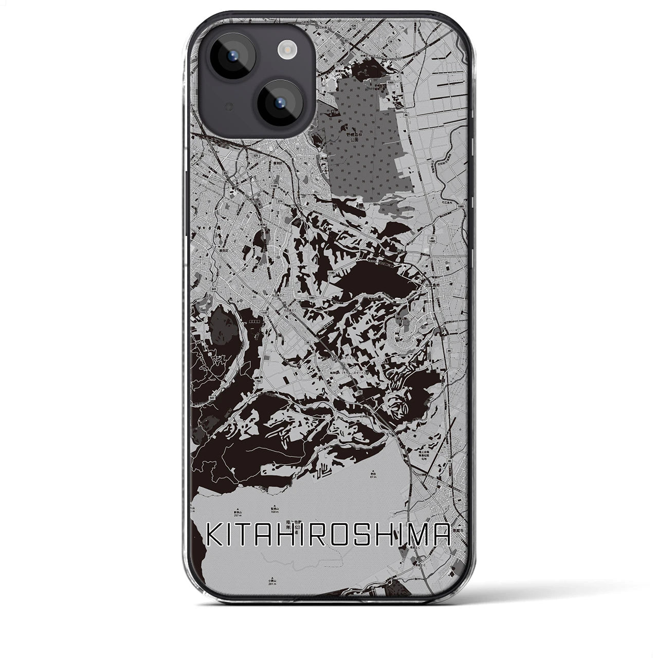 【北広島2(北海道)】地図柄iPhoneケース(クリアタイプ)