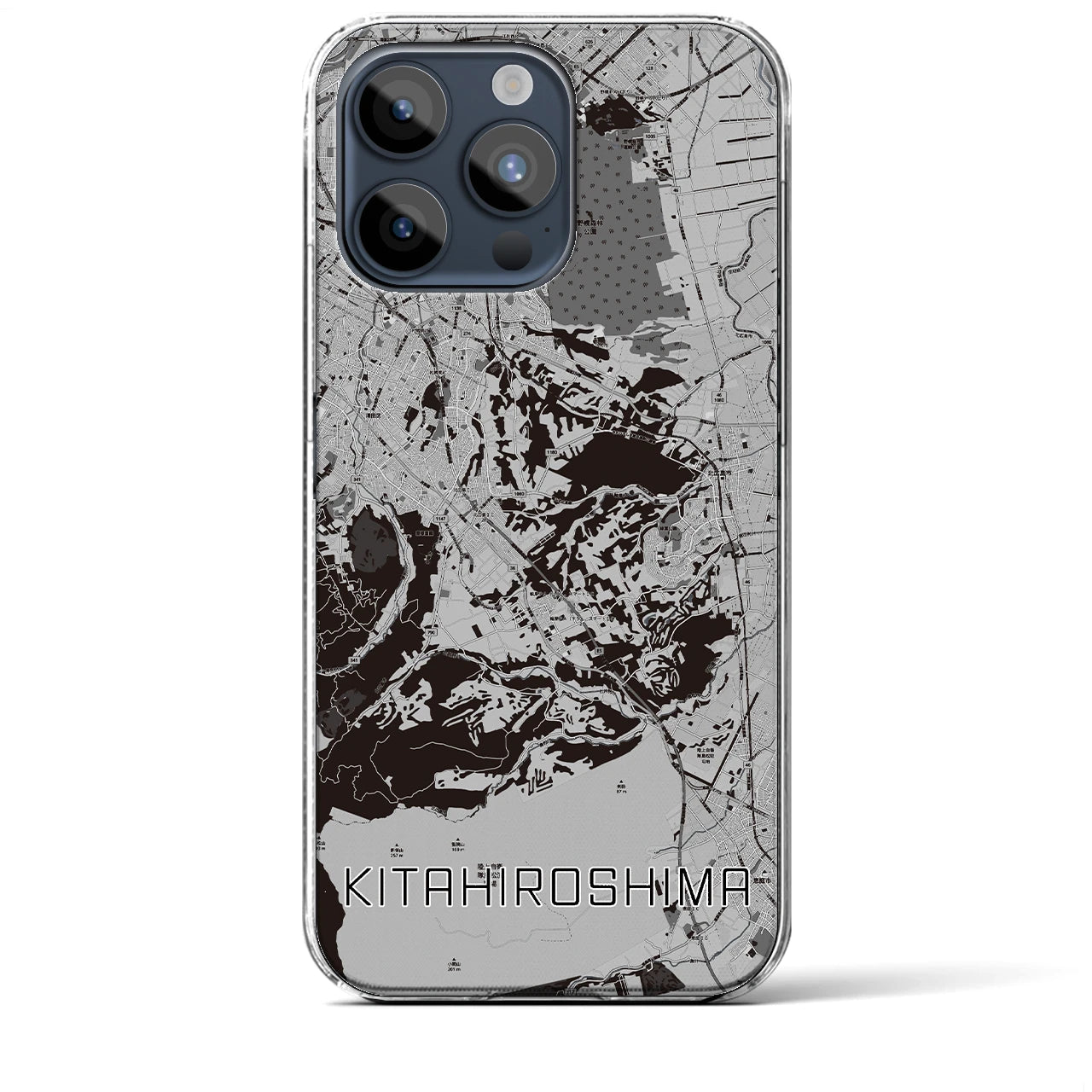 【北広島2(北海道)】地図柄iPhoneケース(クリアタイプ)