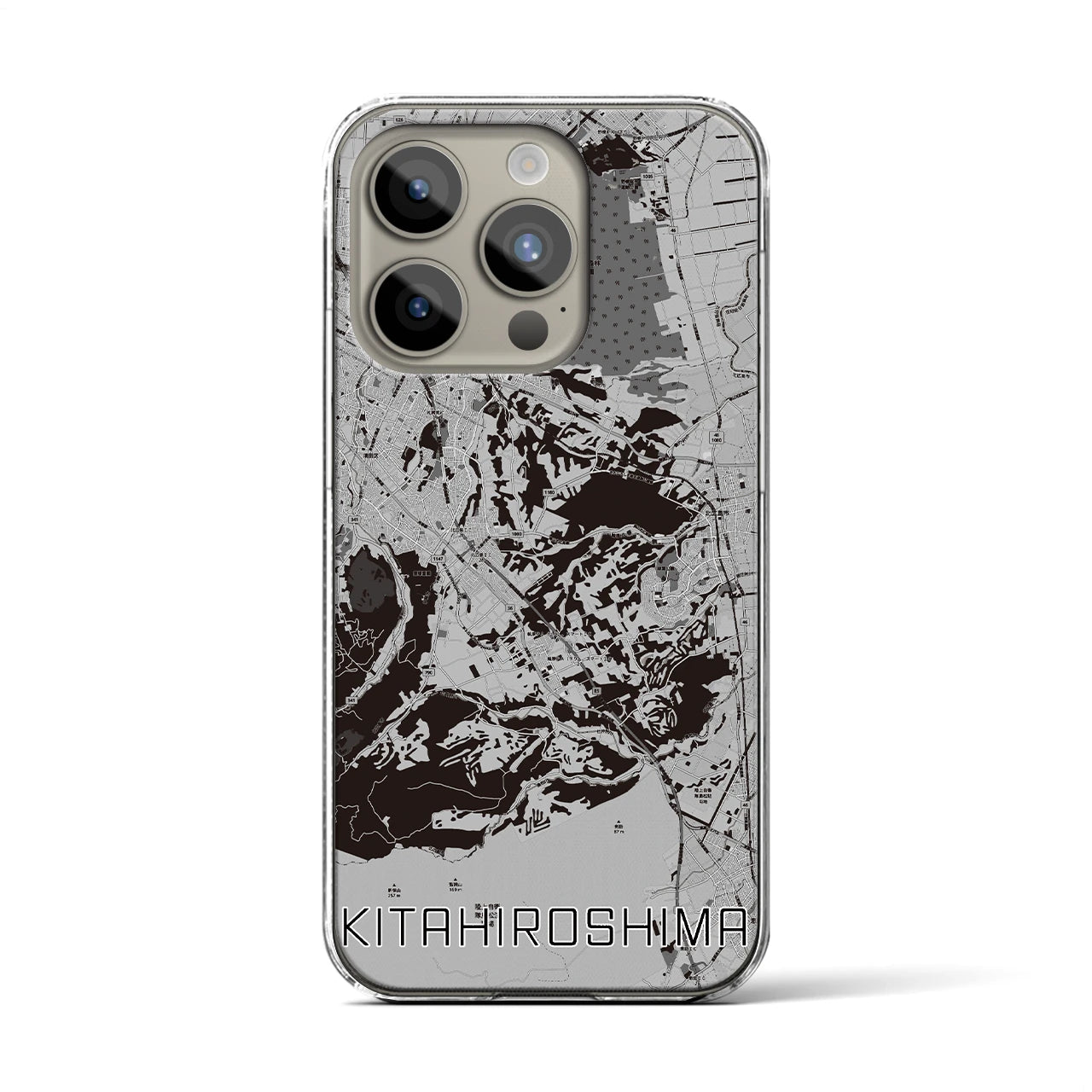 【北広島2(北海道)】地図柄iPhoneケース(クリアタイプ)