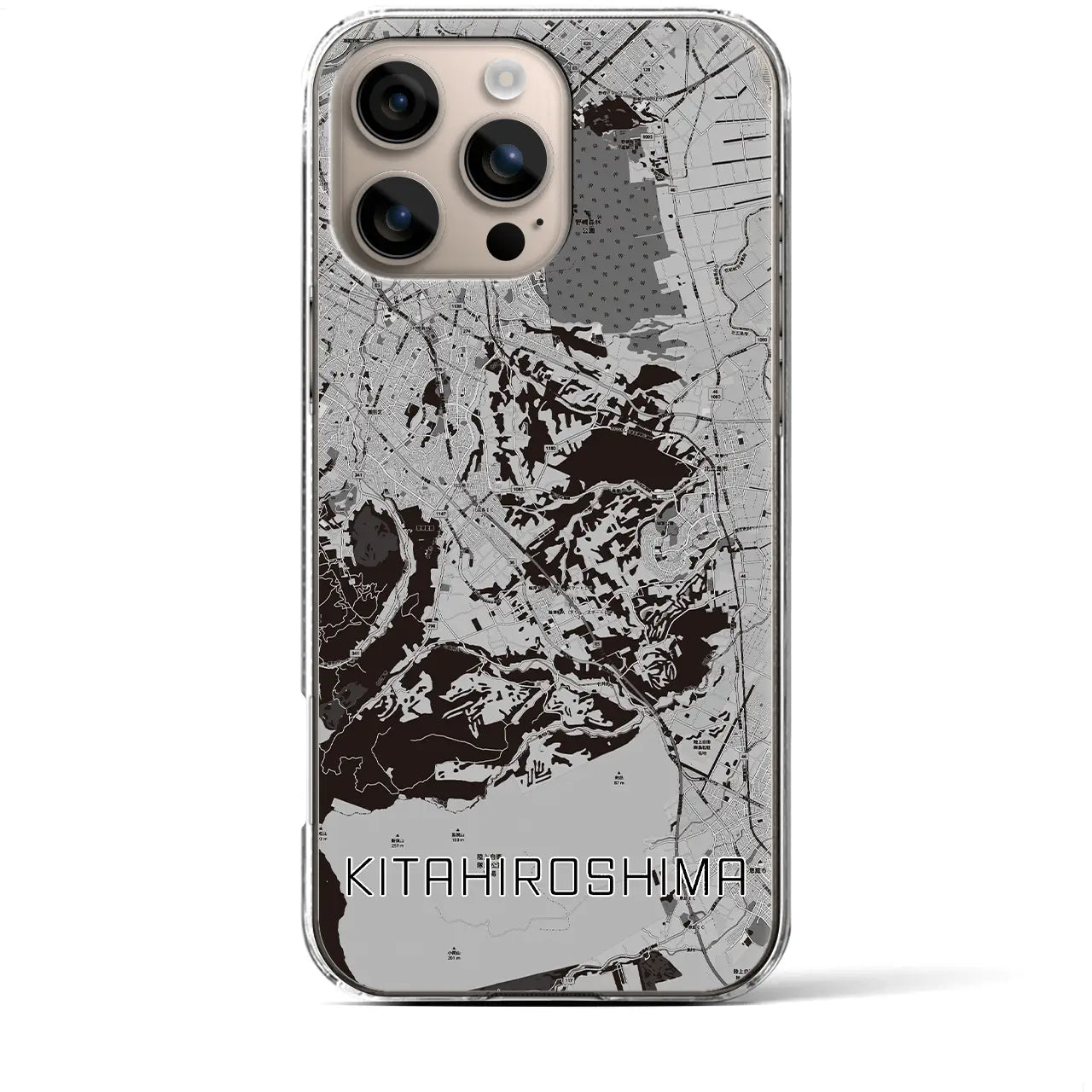 【北広島2(北海道)】地図柄iPhoneケース(クリアタイプ)