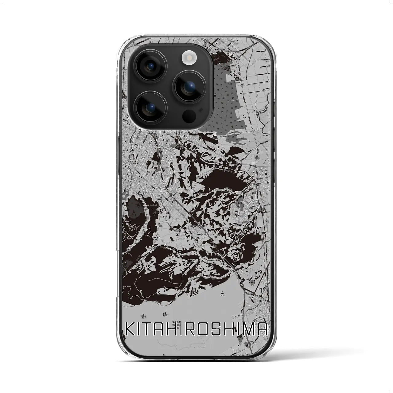 【北広島2(北海道)】地図柄iPhoneケース(クリアタイプ)