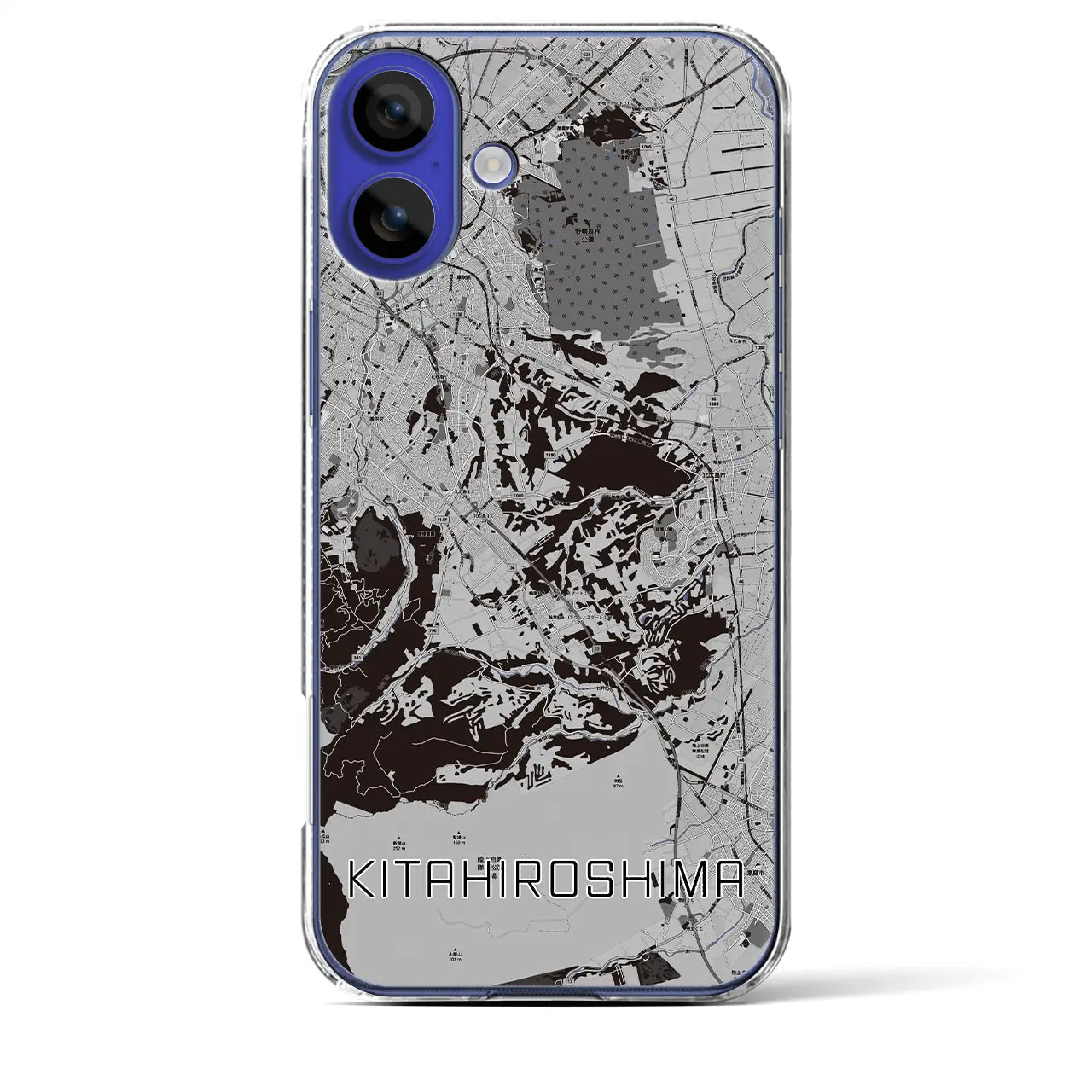 【北広島2(北海道)】地図柄iPhoneケース(クリアタイプ)