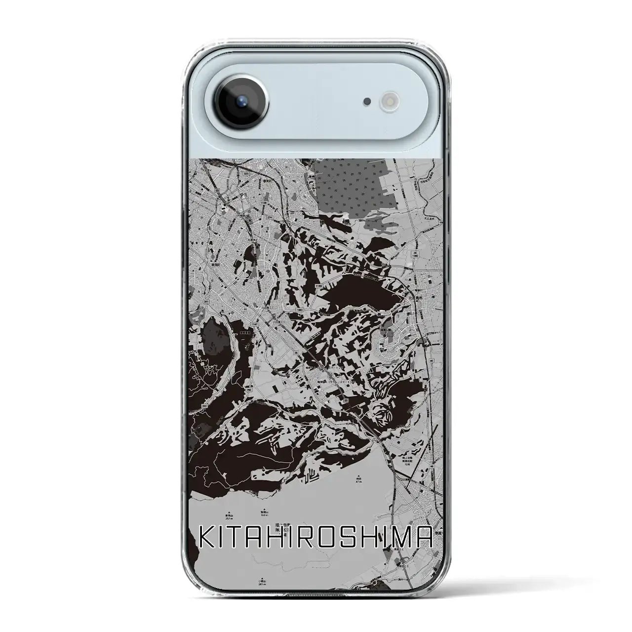 【北広島2(北海道)】地図柄iPhoneケース(クリアタイプ)