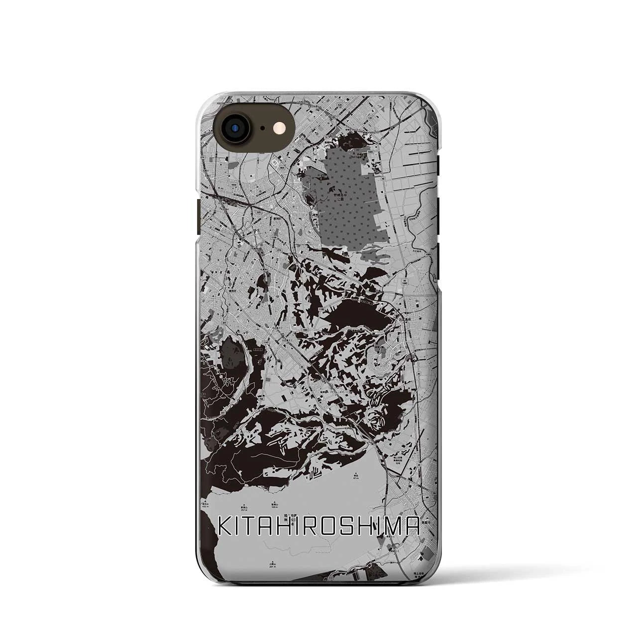 【北広島2(北海道)】地図柄iPhoneケース(クリアタイプ)