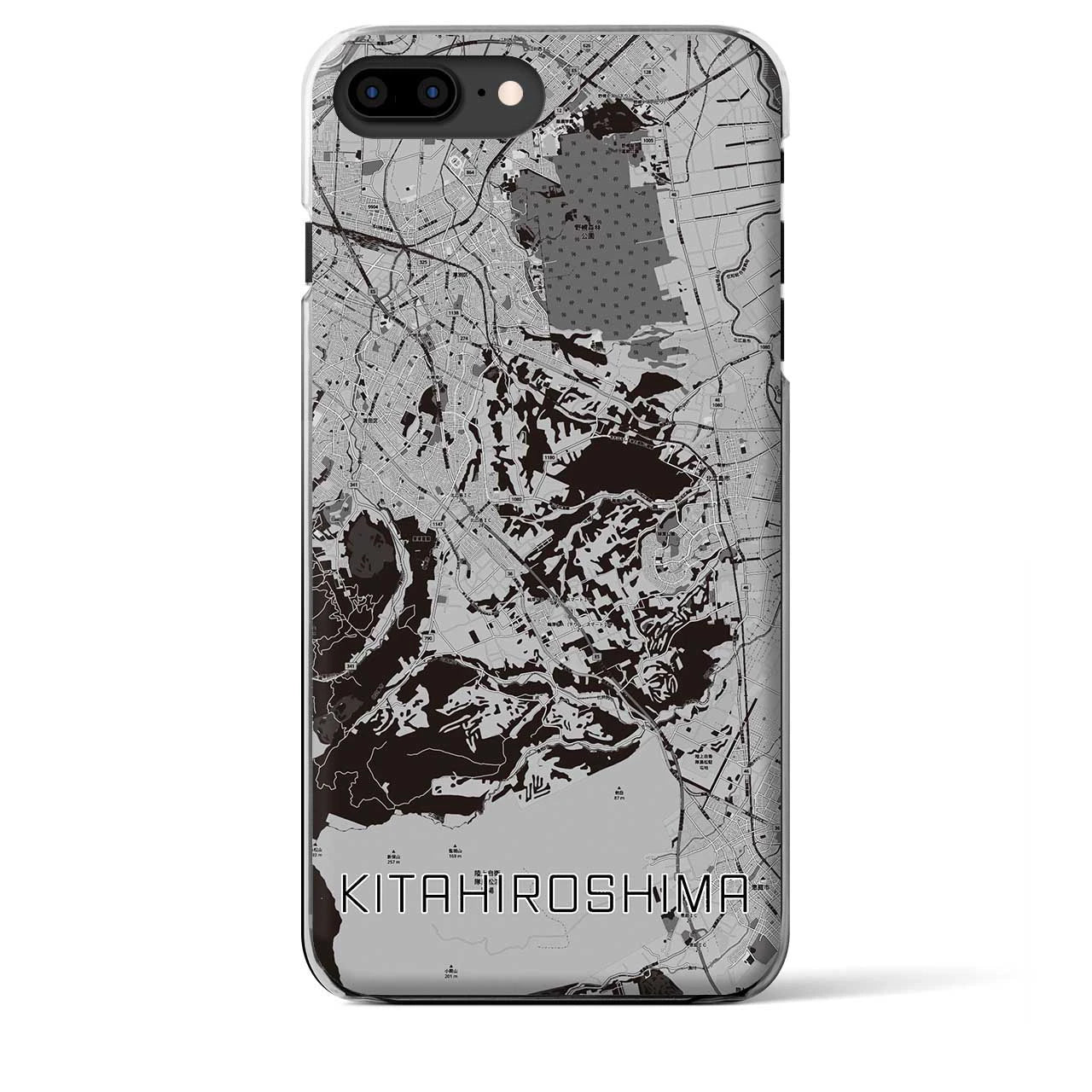 【北広島2(北海道)】地図柄iPhoneケース(クリアタイプ)