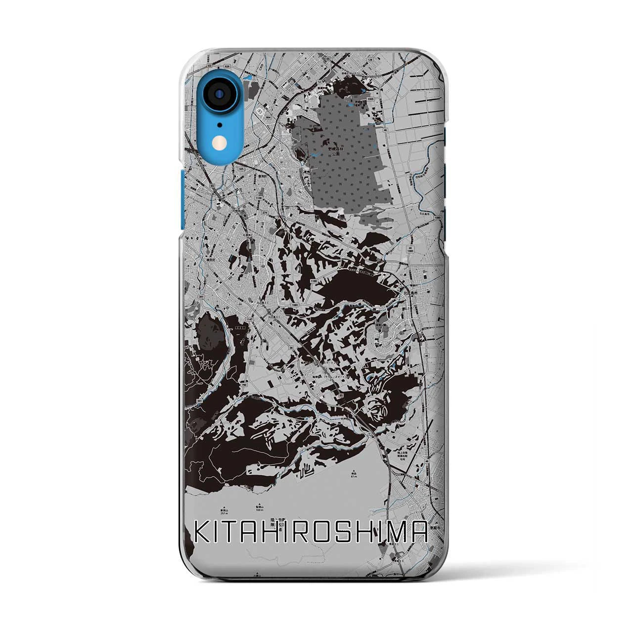 【北広島2(北海道)】地図柄iPhoneケース(クリアタイプ)