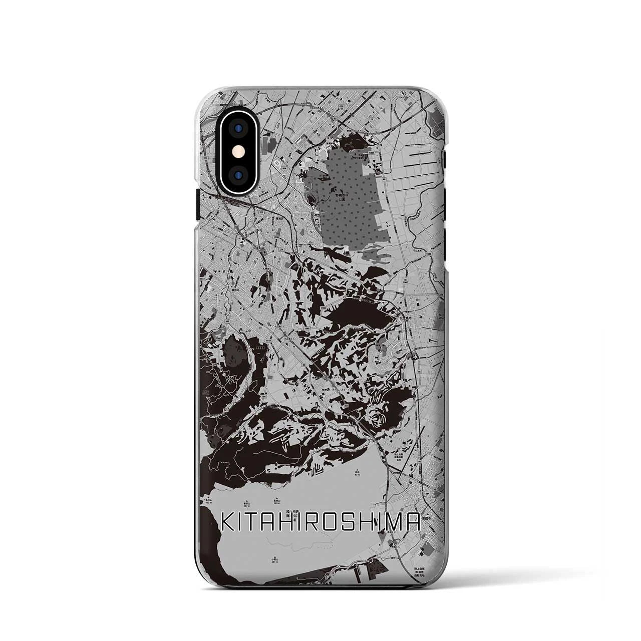 【北広島2(北海道)】地図柄iPhoneケース(クリアタイプ)