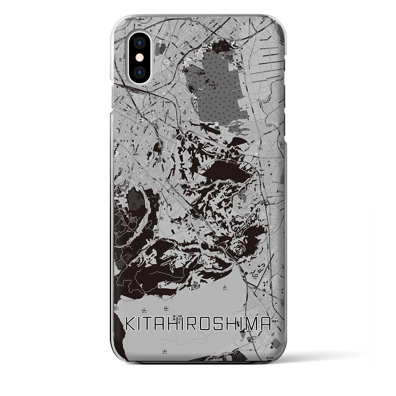 【北広島2(北海道)】地図柄iPhoneケース(クリアタイプ)