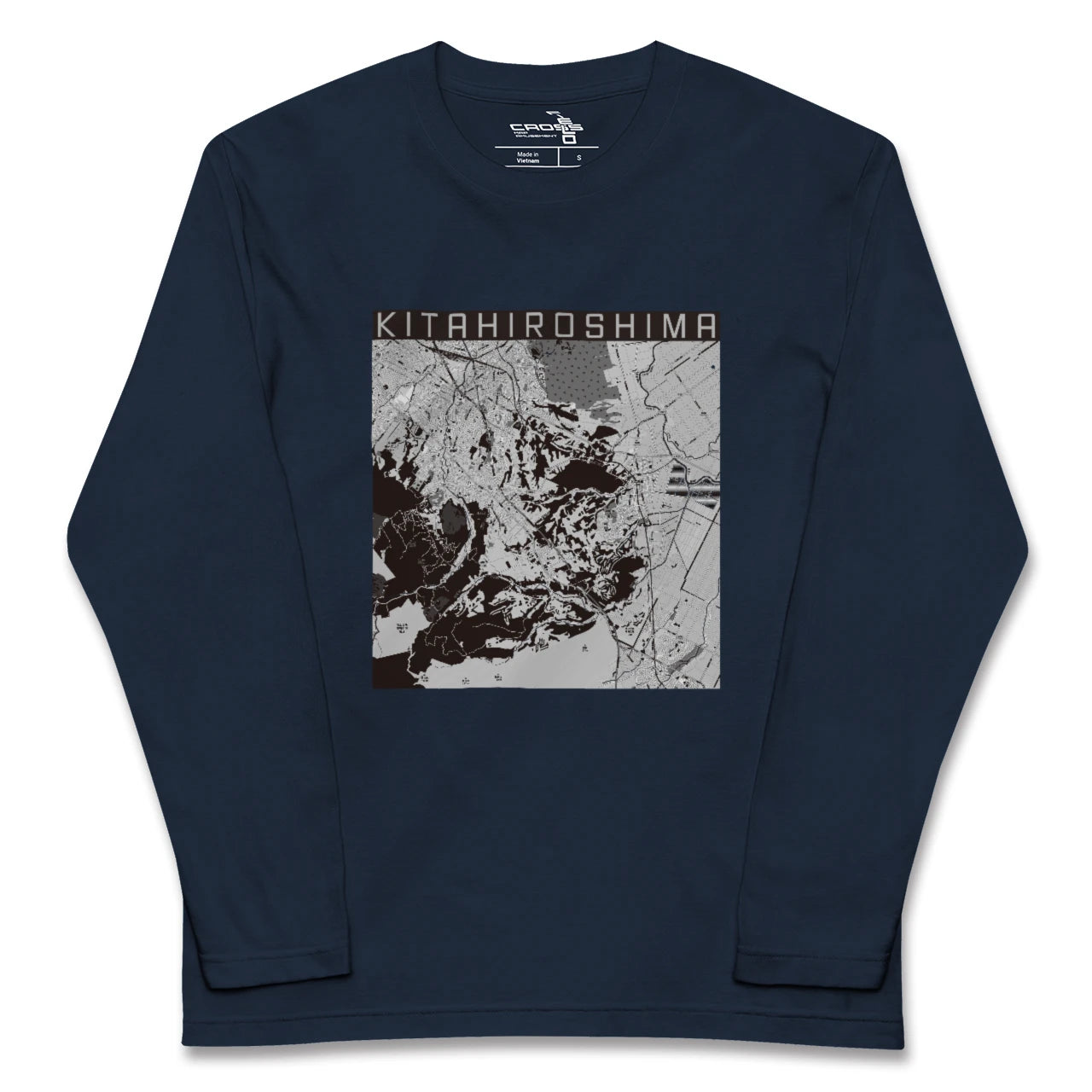 【北広島2(北海道)】地図柄ロングスリーブTシャツ