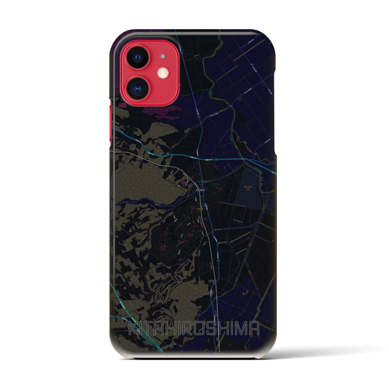 【北広島(北海道)】地図柄iPhoneケース(バックカバータイプ)