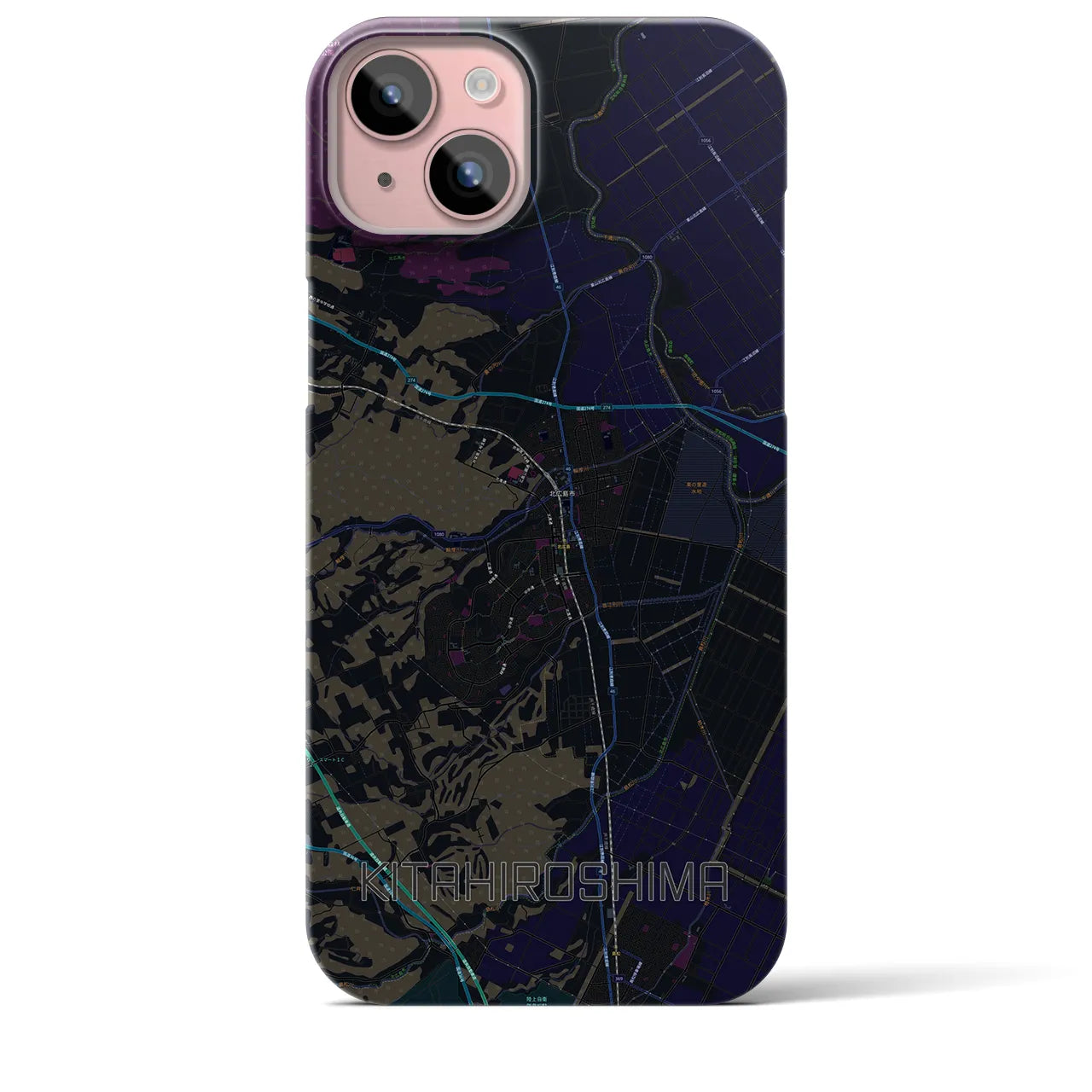 【北広島(北海道)】地図柄iPhoneケース(バックカバータイプ)