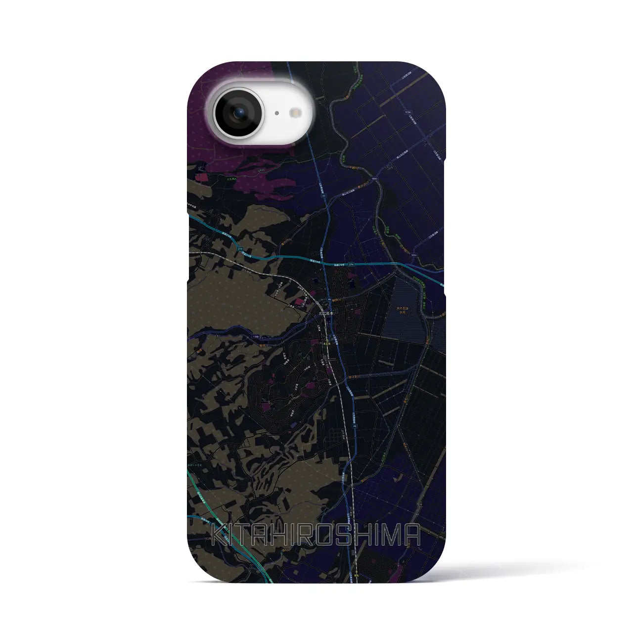 【北広島(北海道)】地図柄iPhoneケース(バックカバータイプ)