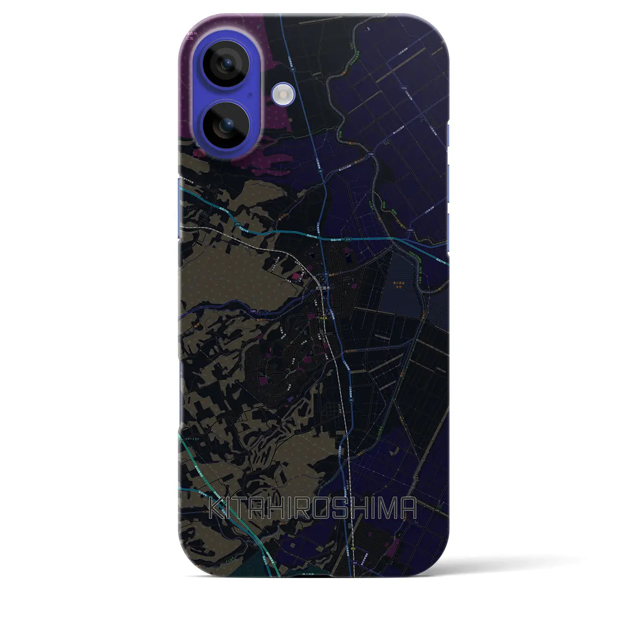 【北広島(北海道)】地図柄iPhoneケース(バックカバータイプ)