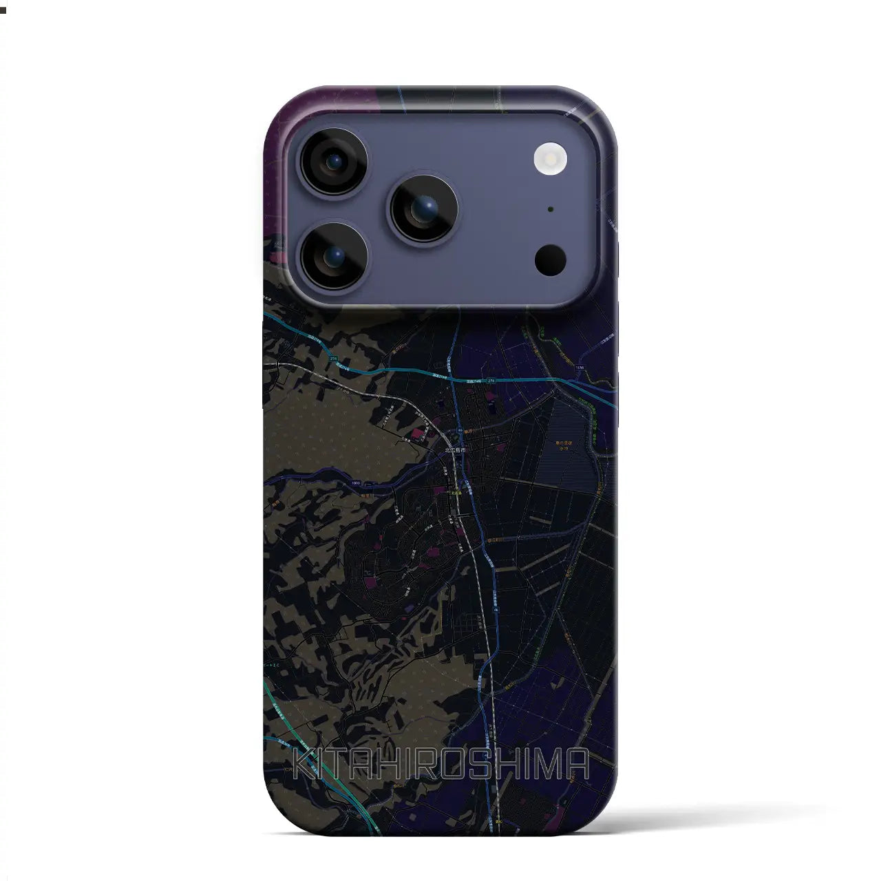 【北広島(北海道)】地図柄iPhoneケース(バックカバータイプ)