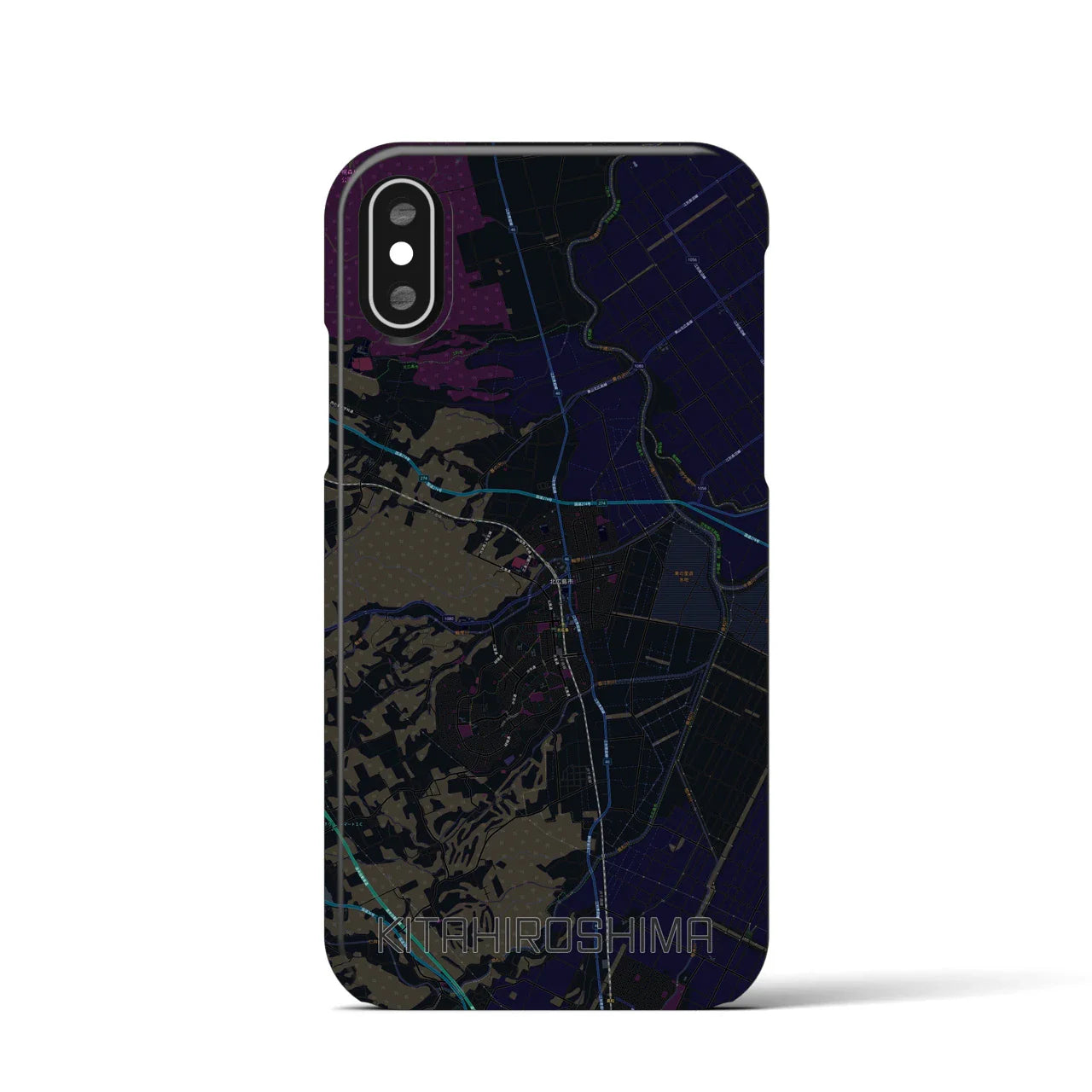 【北広島(北海道)】地図柄iPhoneケース(バックカバータイプ)