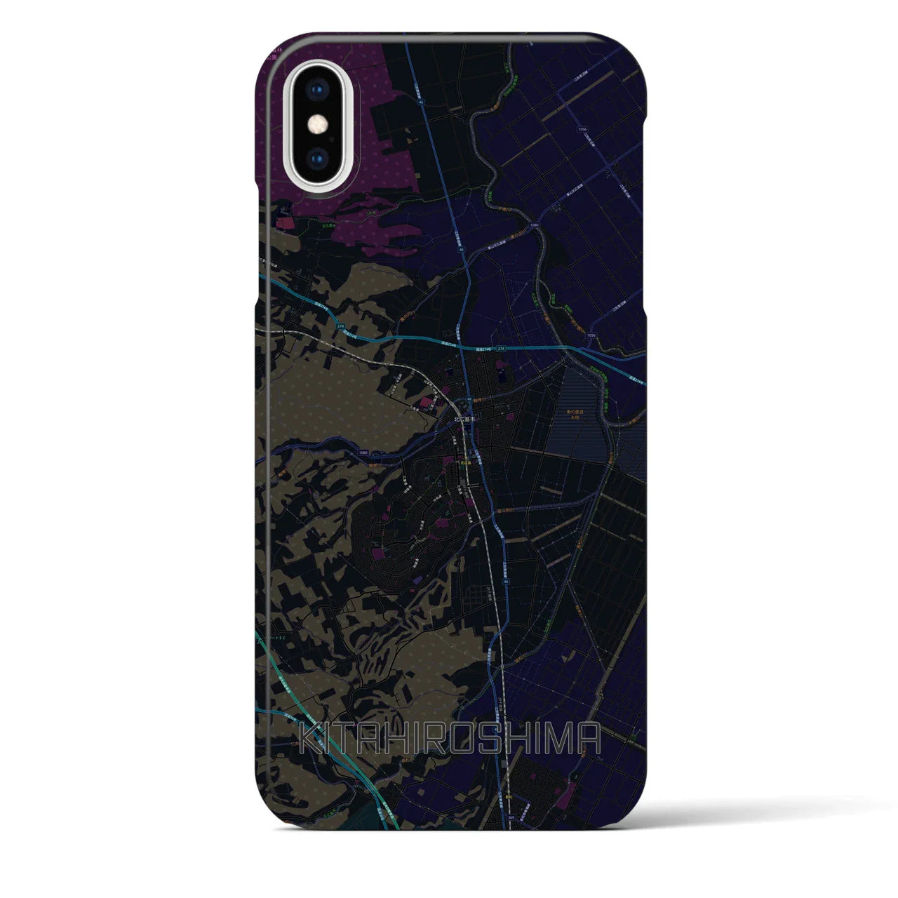 【北広島(北海道)】地図柄iPhoneケース(バックカバータイプ)