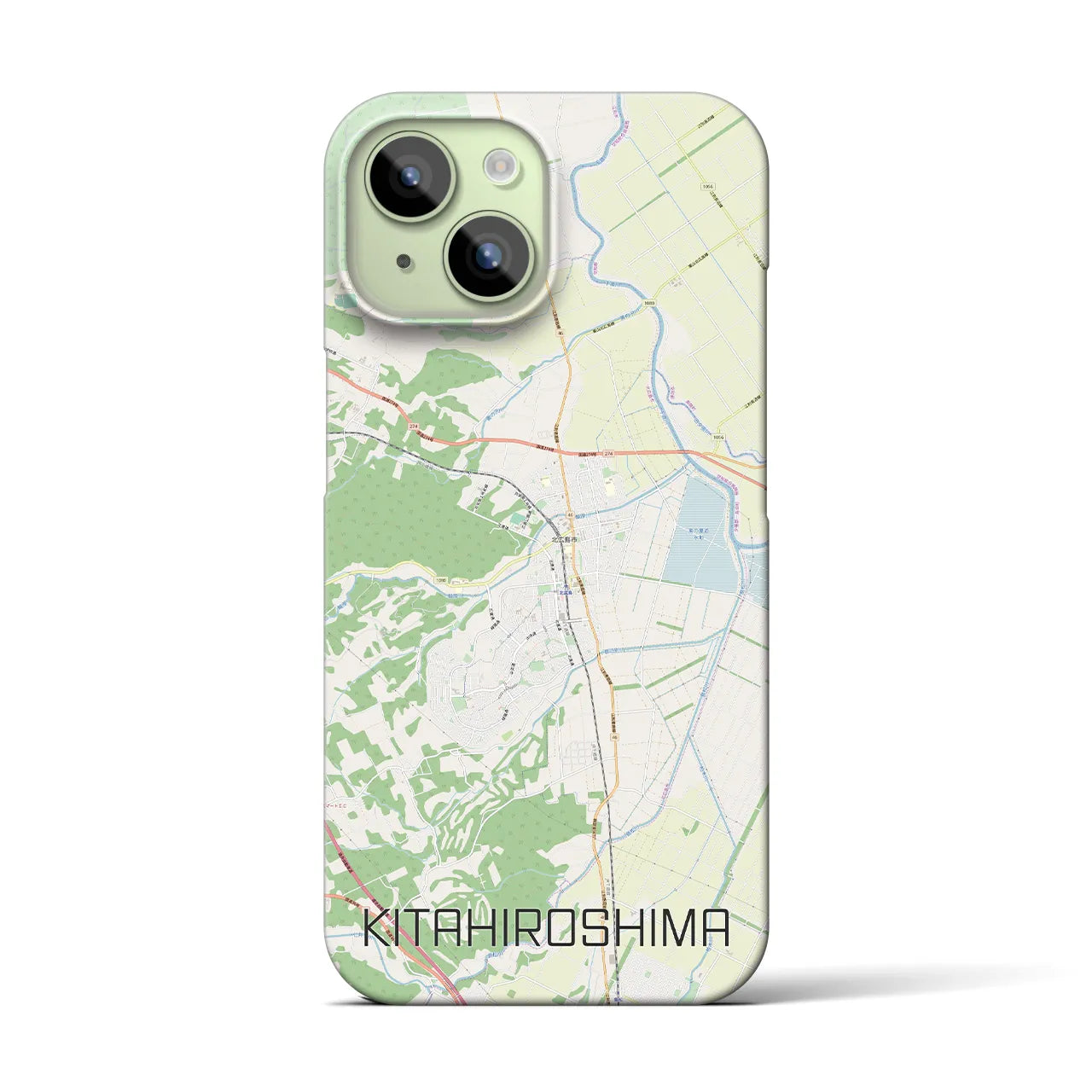 【北広島(北海道)】地図柄iPhoneケース(バックカバータイプ)