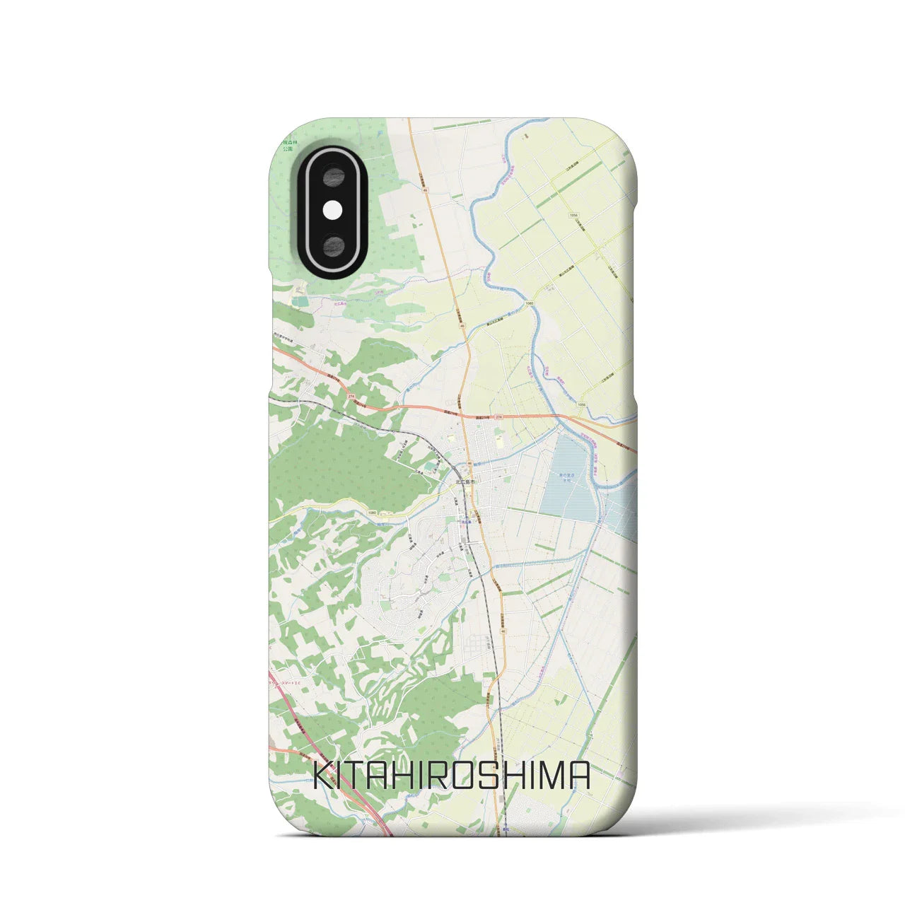【北広島(北海道)】地図柄iPhoneケース(バックカバータイプ)