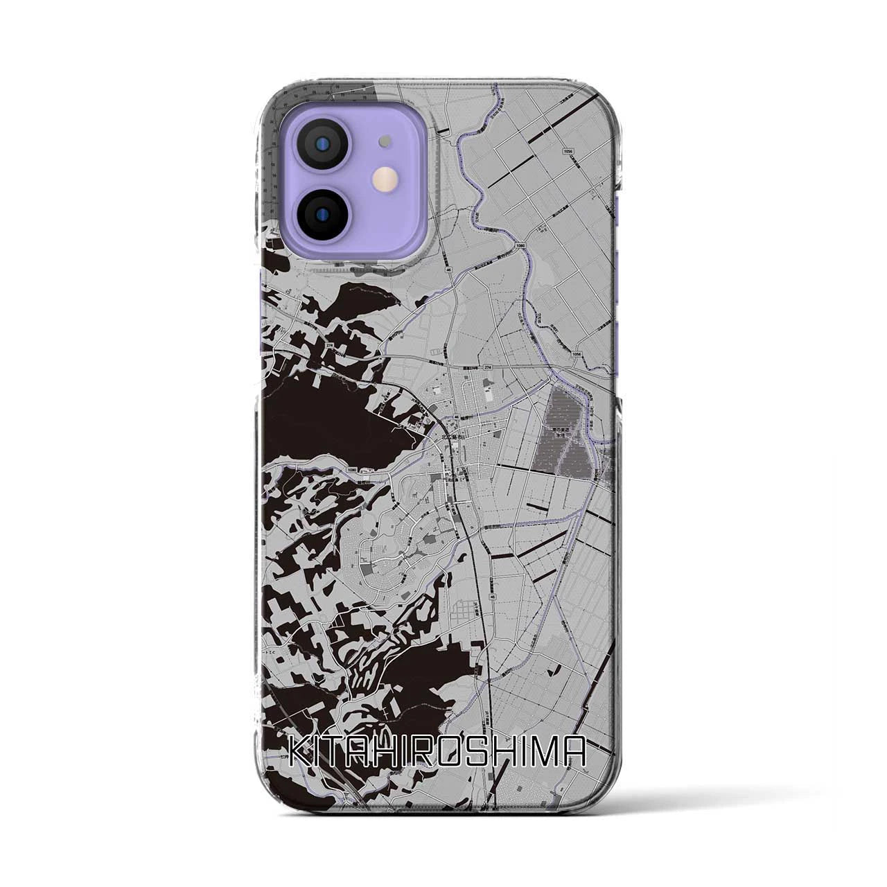 【北広島(北海道)】地図柄iPhoneケース(クリアタイプ)