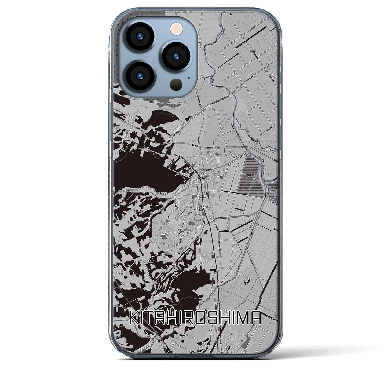 【北広島(北海道)】地図柄iPhoneケース(クリアタイプ)