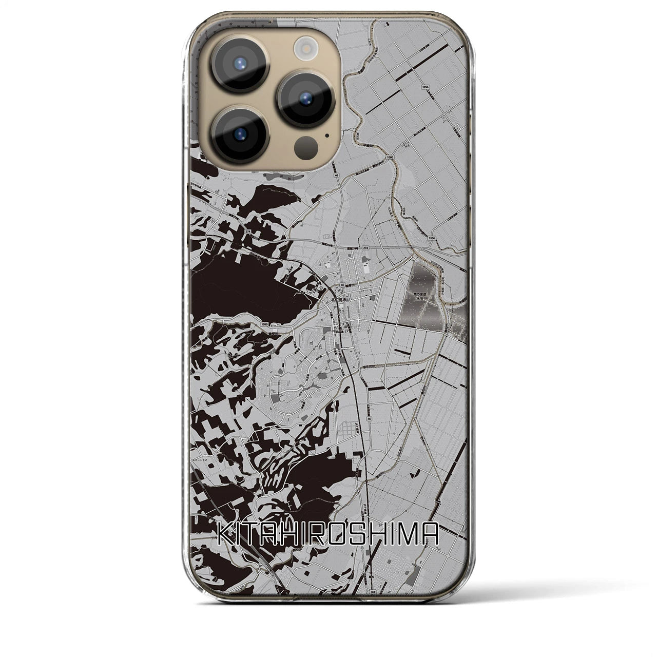 【北広島(北海道)】地図柄iPhoneケース(クリアタイプ)