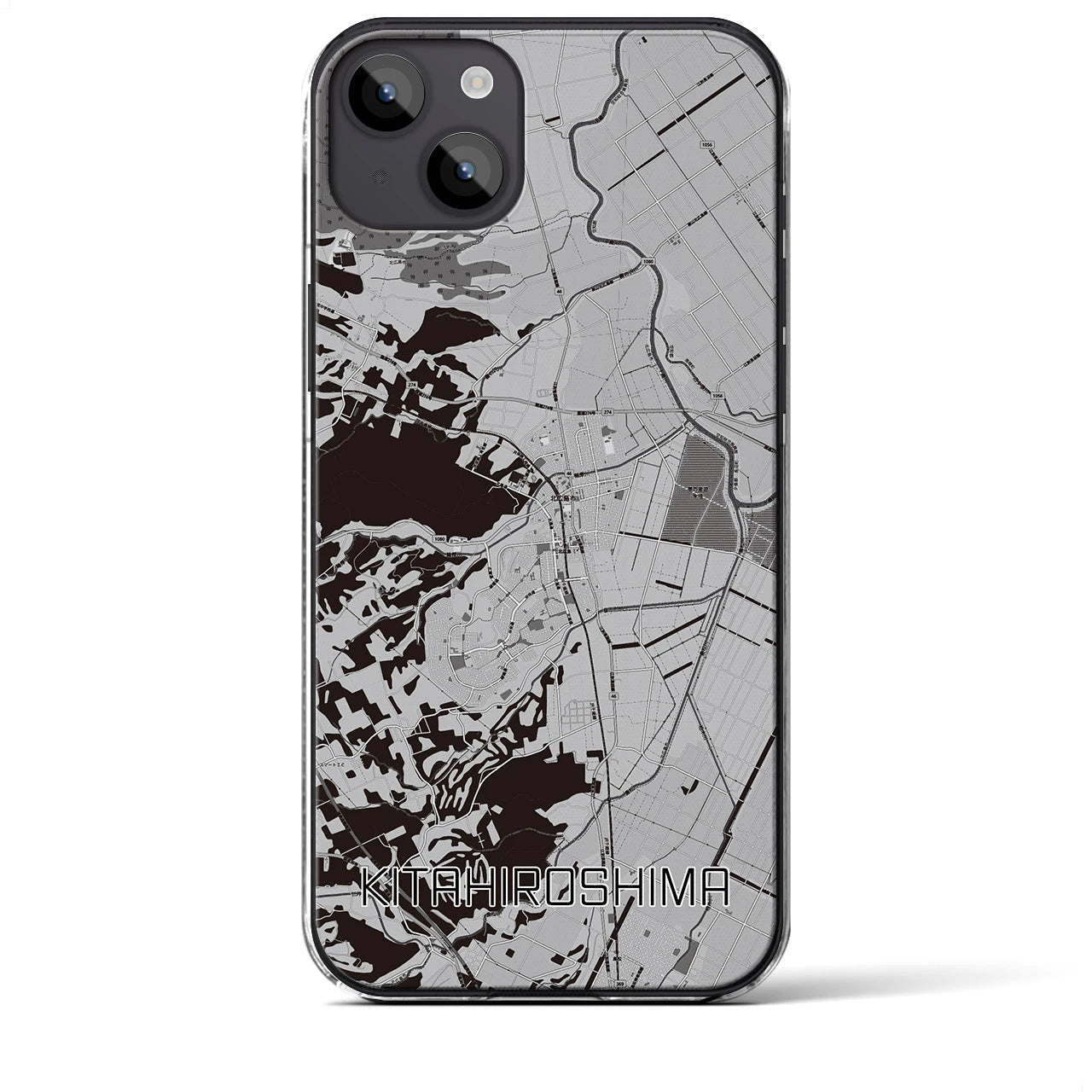 【北広島(北海道)】地図柄iPhoneケース(クリアタイプ)