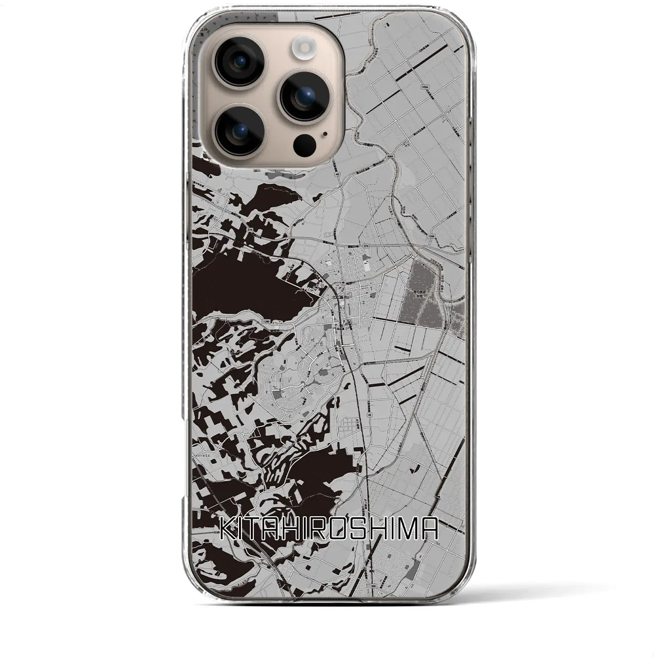 【北広島(北海道)】地図柄iPhoneケース(クリアタイプ)