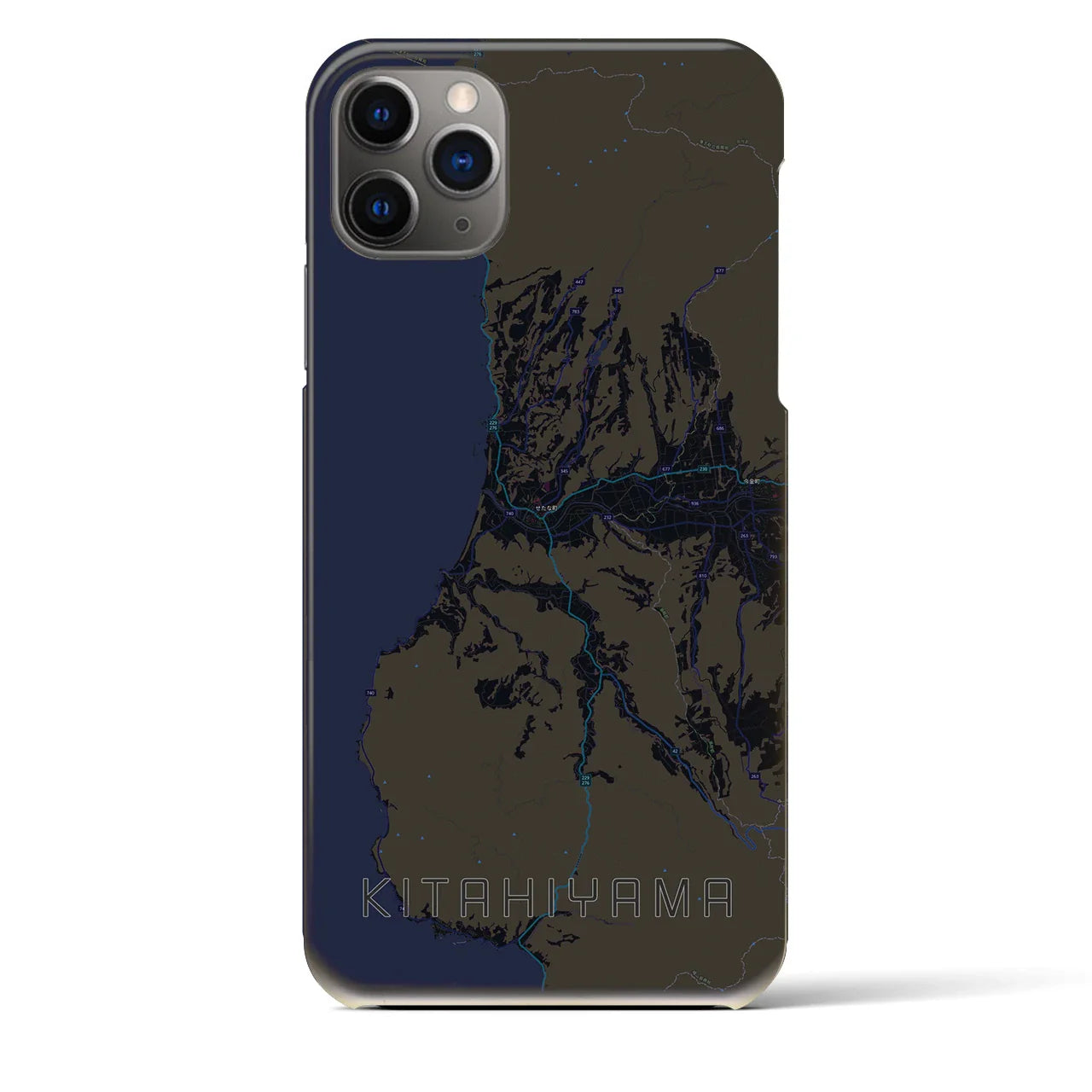 【北檜山(北海道)】地図柄iPhoneケース(バックカバータイプ)