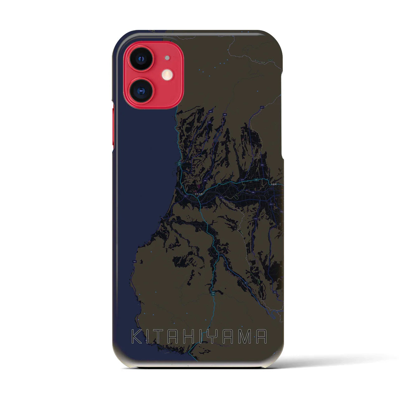 【北檜山(北海道)】地図柄iPhoneケース(バックカバータイプ)