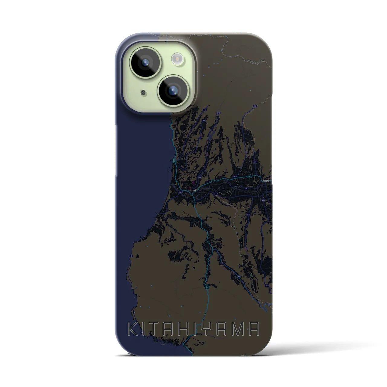 【北檜山(北海道)】地図柄iPhoneケース(バックカバータイプ)