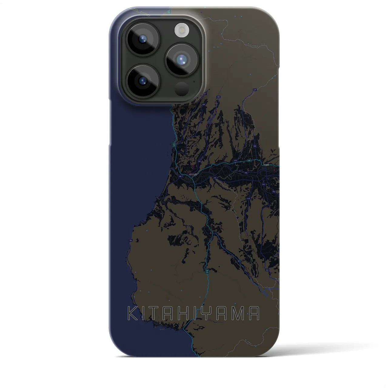 【北檜山(北海道)】地図柄iPhoneケース(バックカバータイプ)