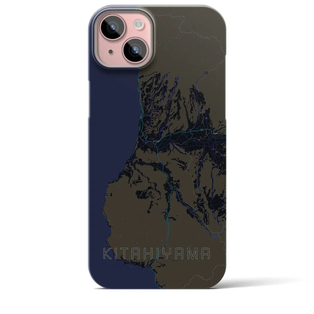 【北檜山(北海道)】地図柄iPhoneケース(バックカバータイプ)