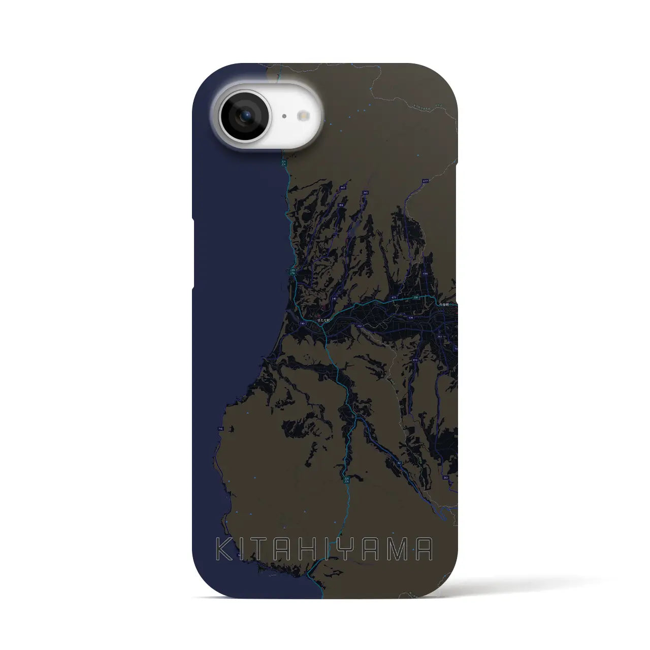 【北檜山(北海道)】地図柄iPhoneケース(バックカバータイプ)