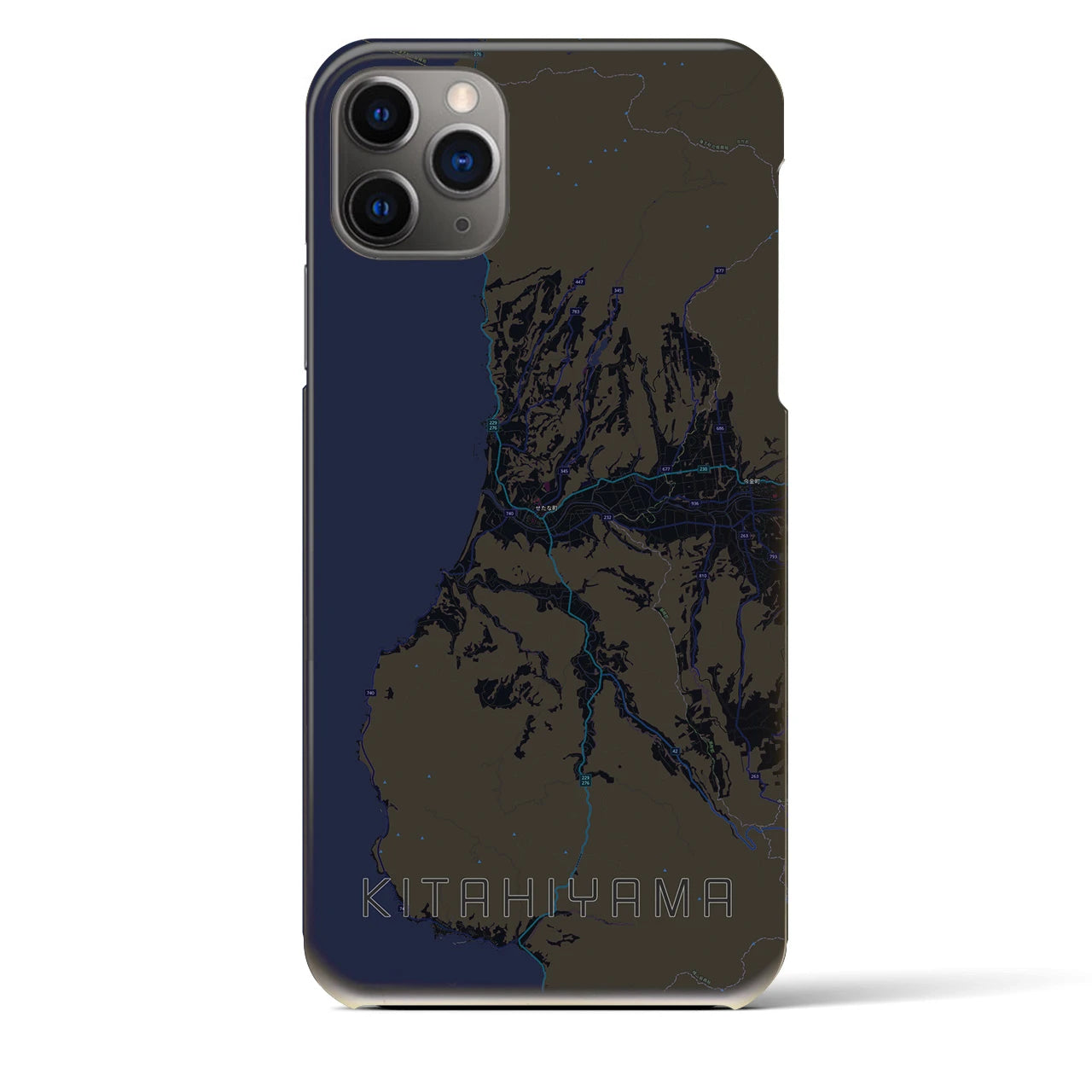 【北檜山(北海道)】地図柄iPhoneケース(バックカバータイプ)