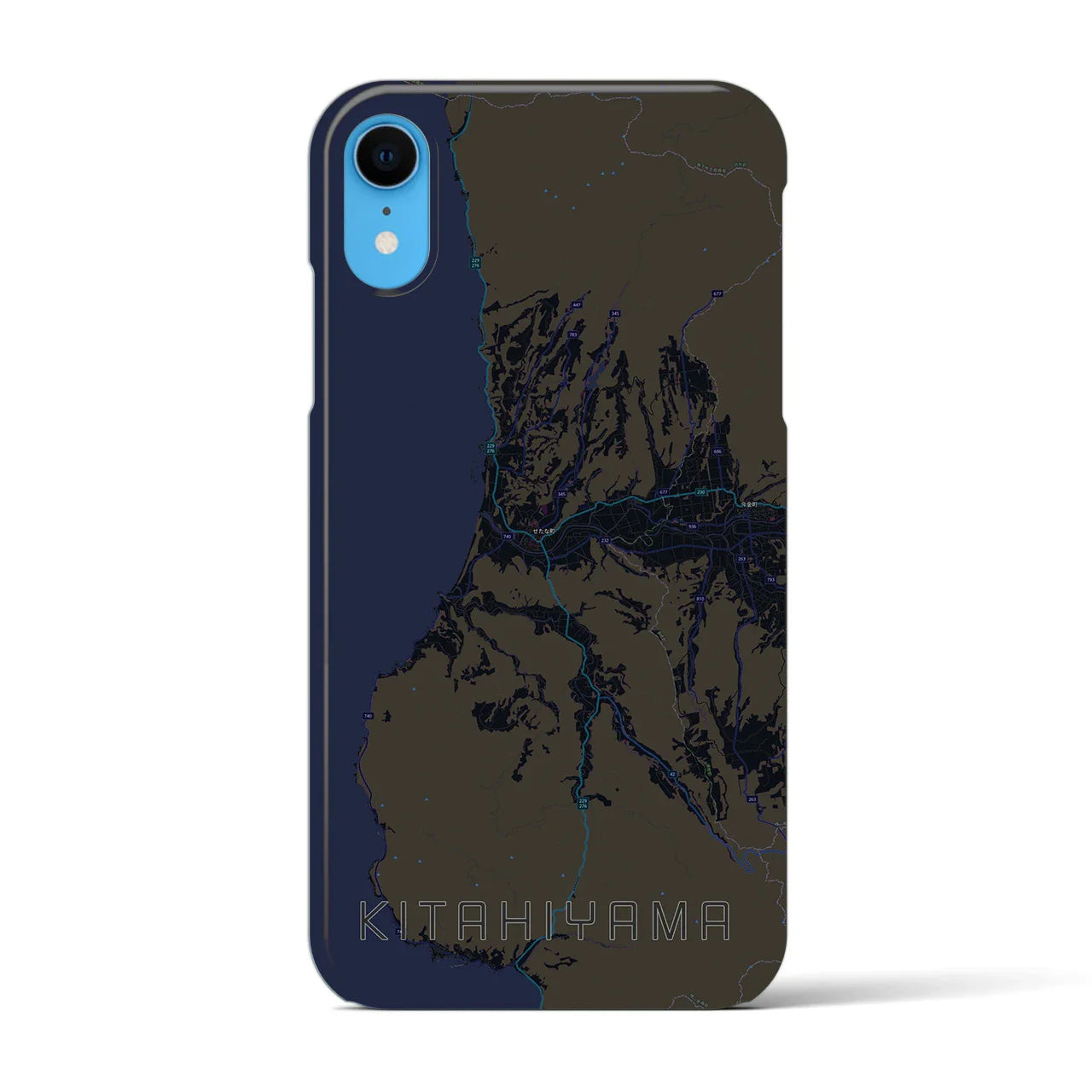 【北檜山(北海道)】地図柄iPhoneケース(バックカバータイプ)