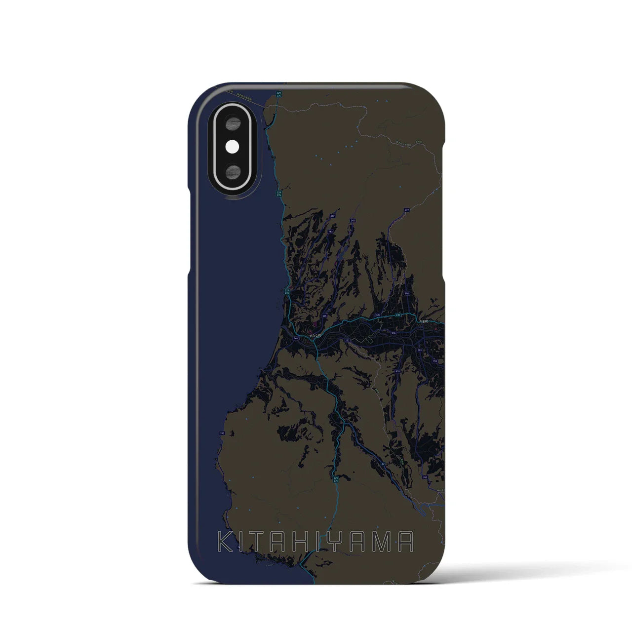 【北檜山(北海道)】地図柄iPhoneケース(バックカバータイプ)