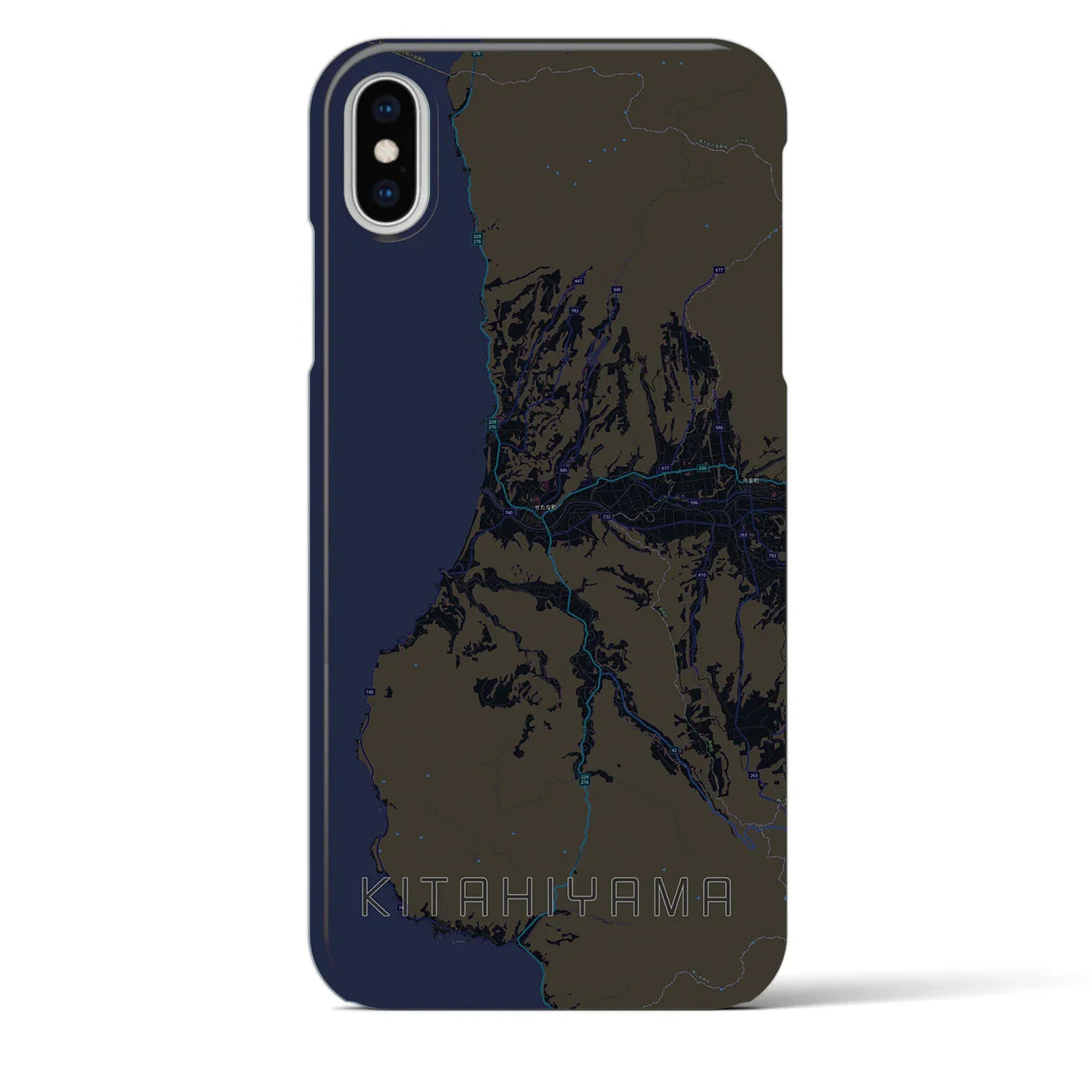 【北檜山(北海道)】地図柄iPhoneケース(バックカバータイプ)