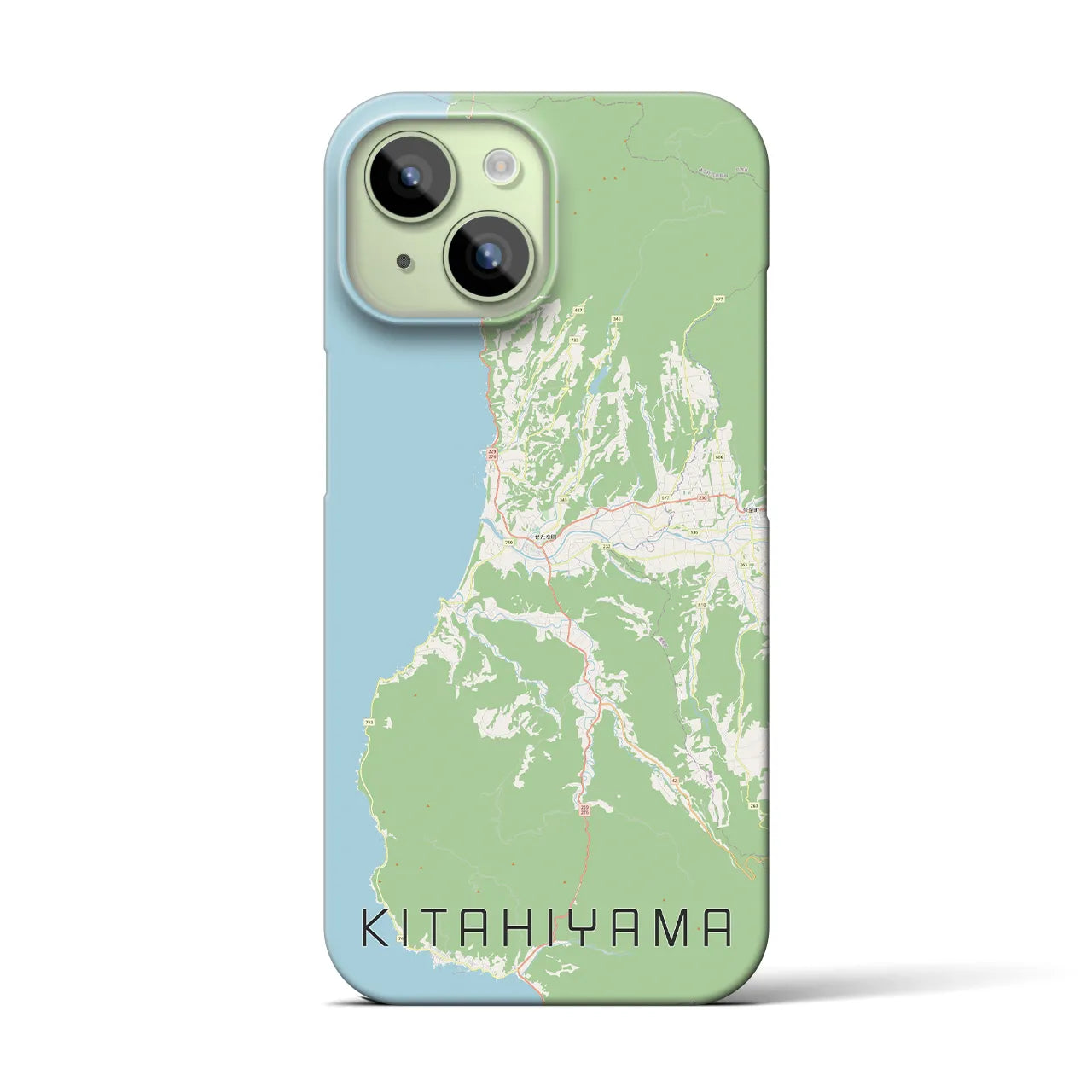 【北檜山(北海道)】地図柄iPhoneケース(バックカバータイプ)