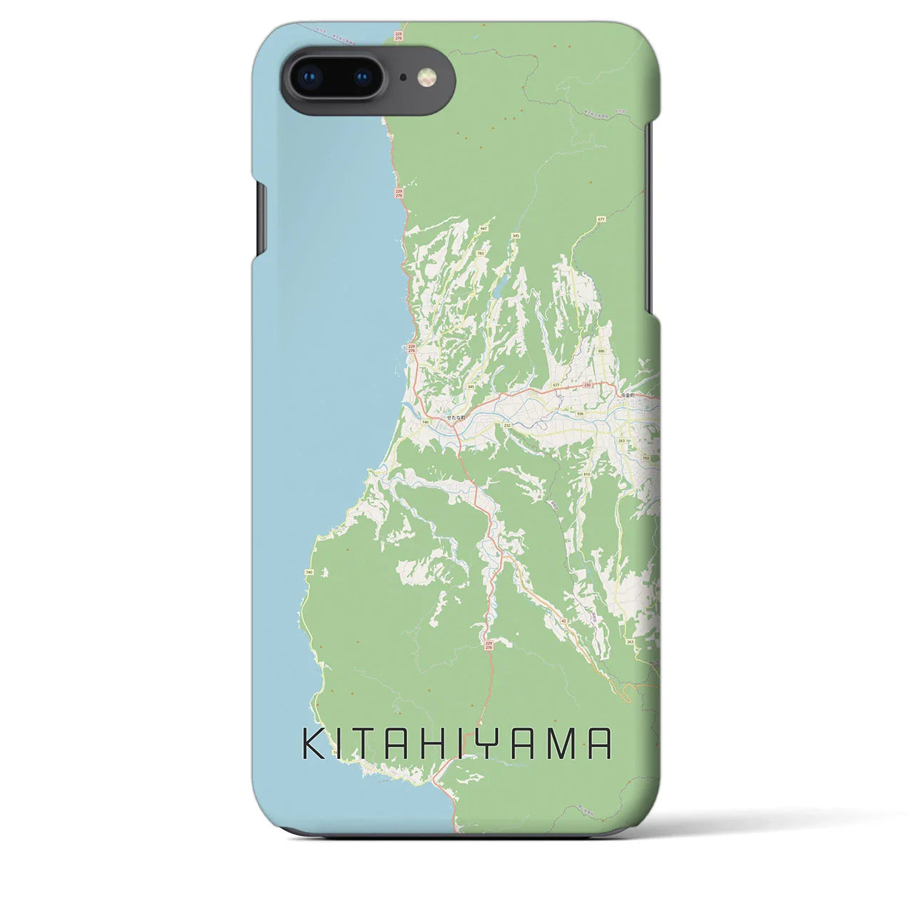 【北檜山(北海道)】地図柄iPhoneケース(バックカバータイプ)