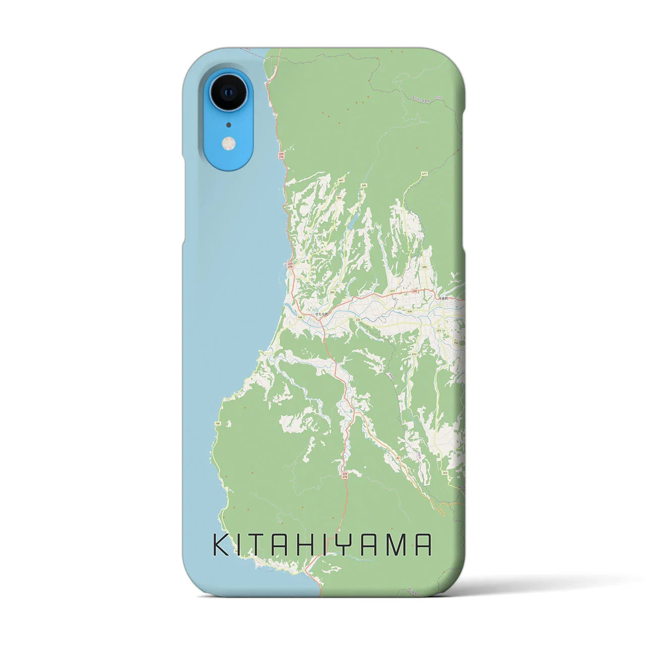 【北檜山(北海道)】地図柄iPhoneケース(バックカバータイプ)
