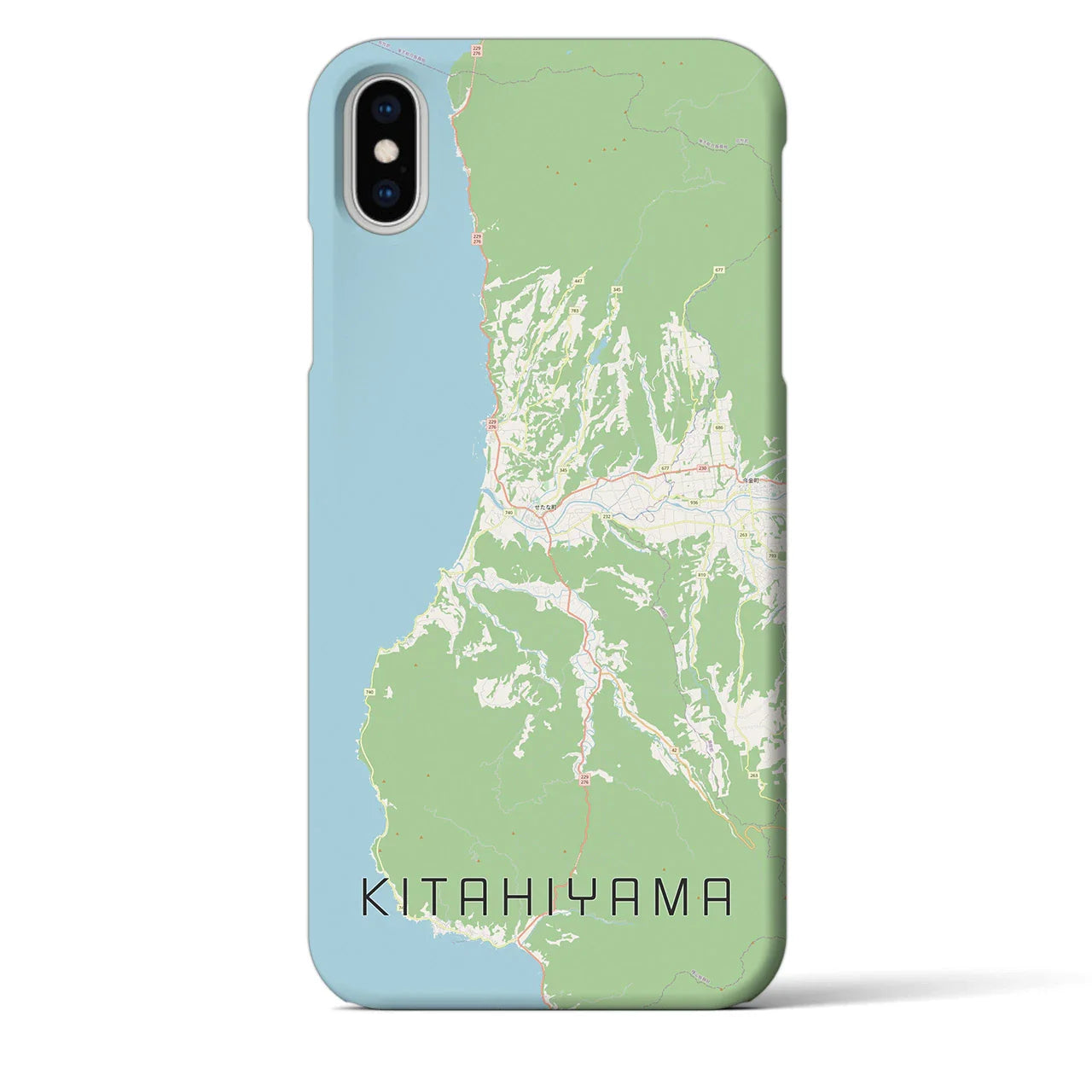 【北檜山(北海道)】地図柄iPhoneケース(バックカバータイプ)