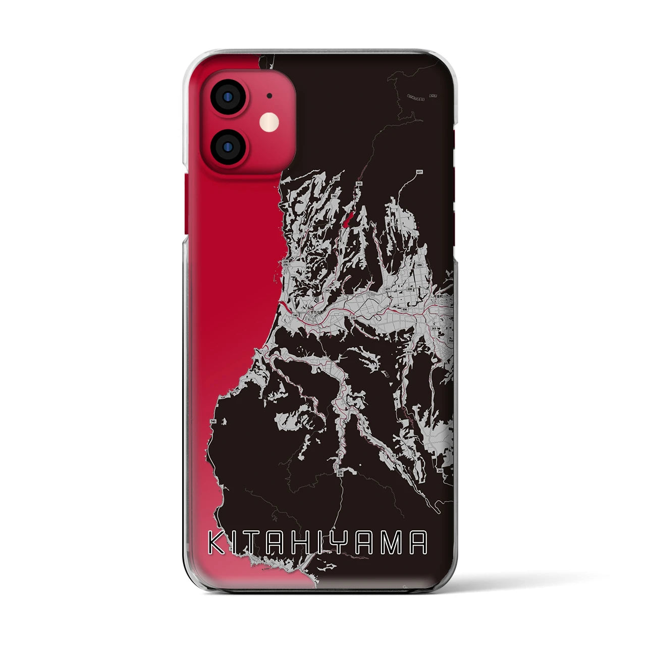 【北檜山(北海道)】地図柄iPhoneケース(クリアタイプ)
