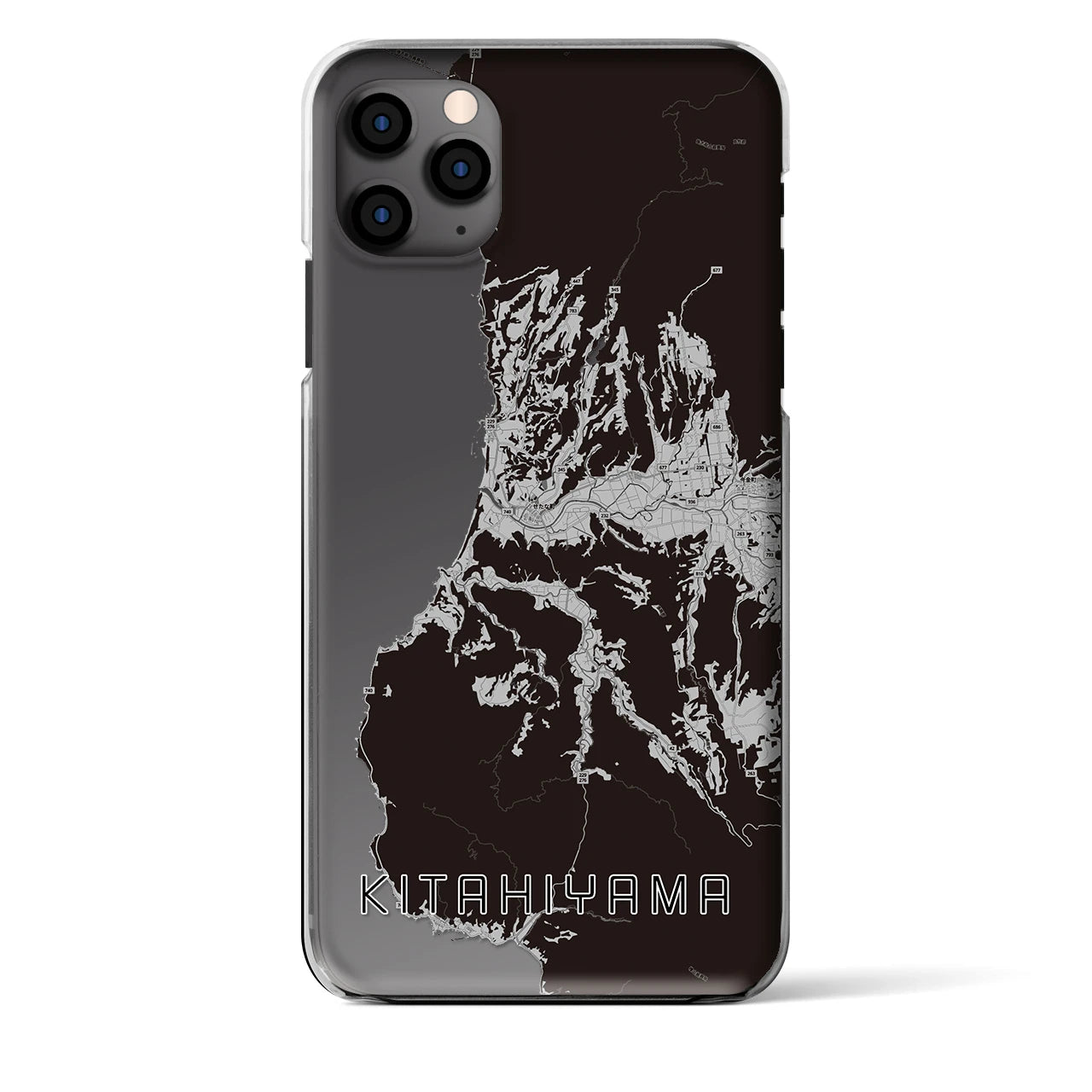 【北檜山(北海道)】地図柄iPhoneケース(クリアタイプ)